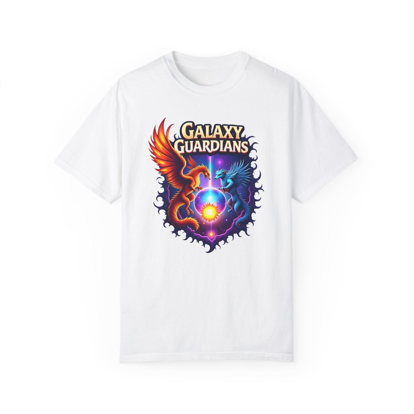 Galaxy Guardians Unisex Garment-Dyed T-shirt - Vibrant Cosmic Design