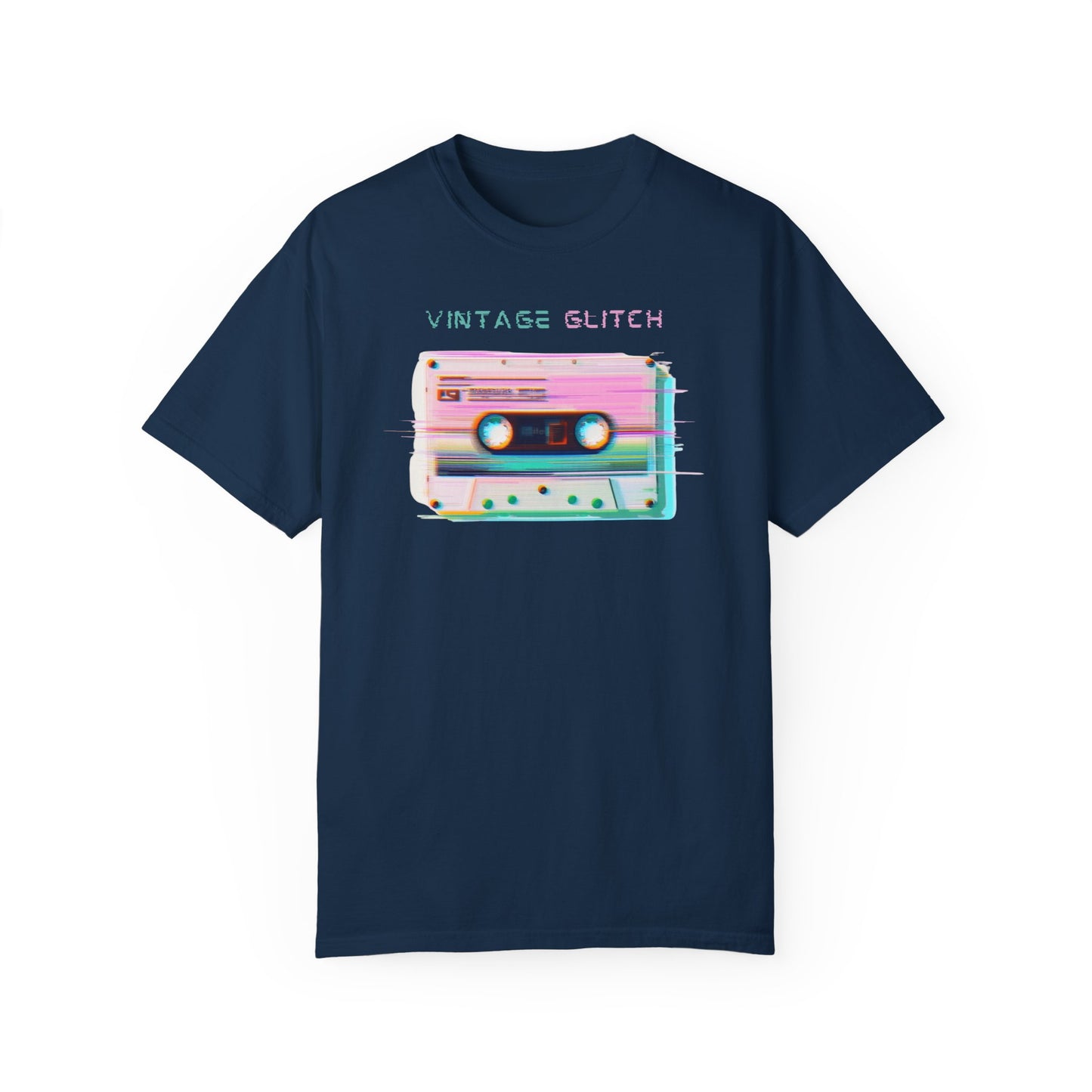 Vintage Glitch Unisex Garment-Dyed T-Shirt | Retro Aesthetic Tee