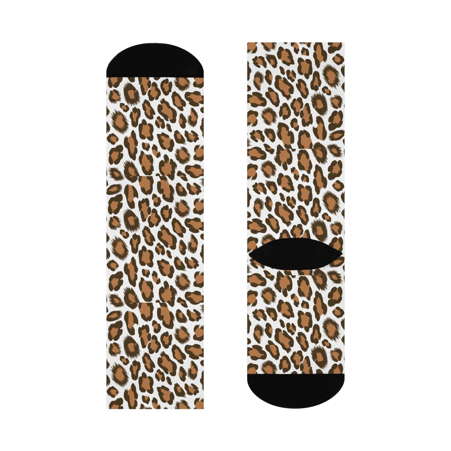 Stylish Leopard Print Cushioned Crew Socks - Comfort & Fashion for Everyday Wear