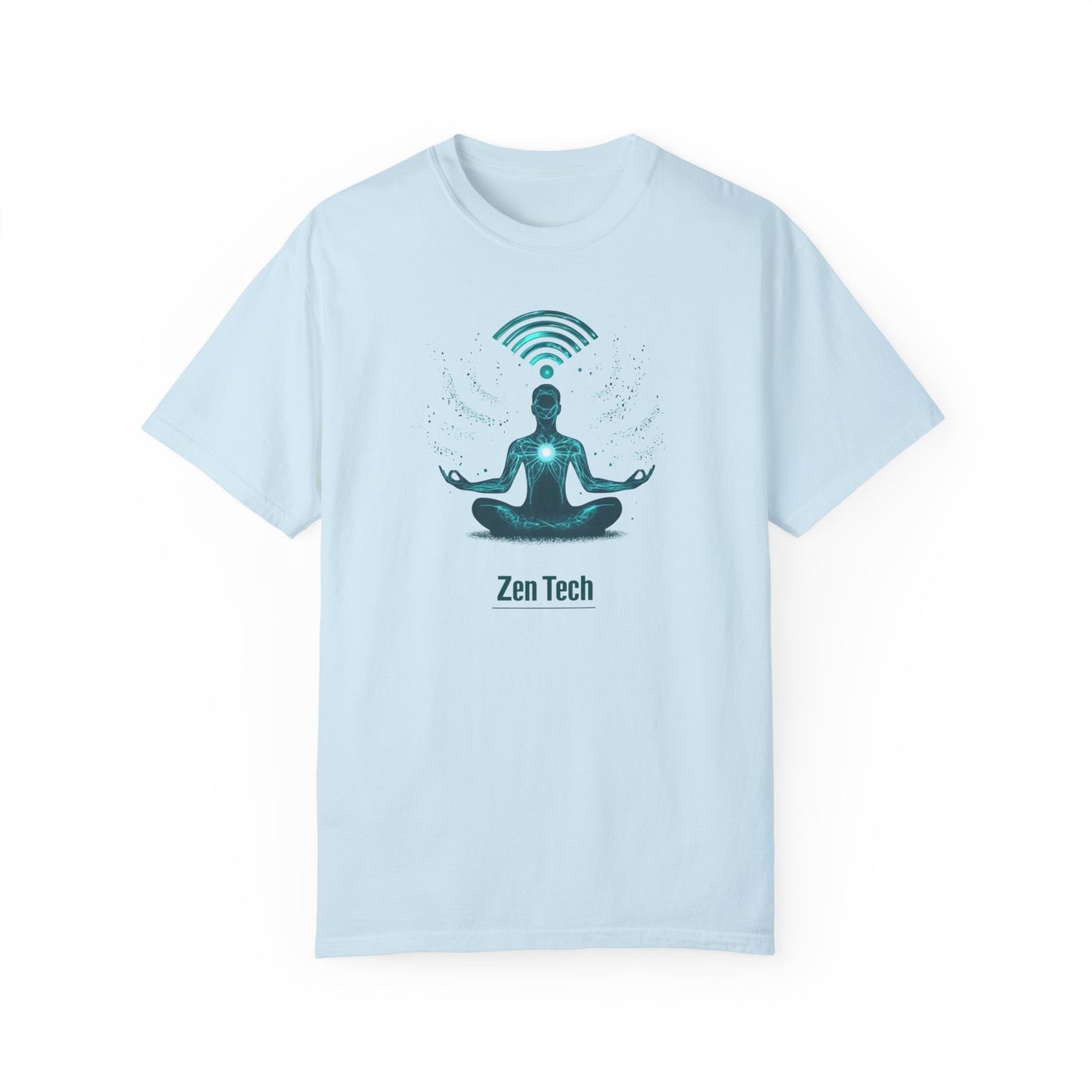 Zen Tech Unisex Garment-Dyed T-Shirt - Mindfulness & Tech Inspired Tee