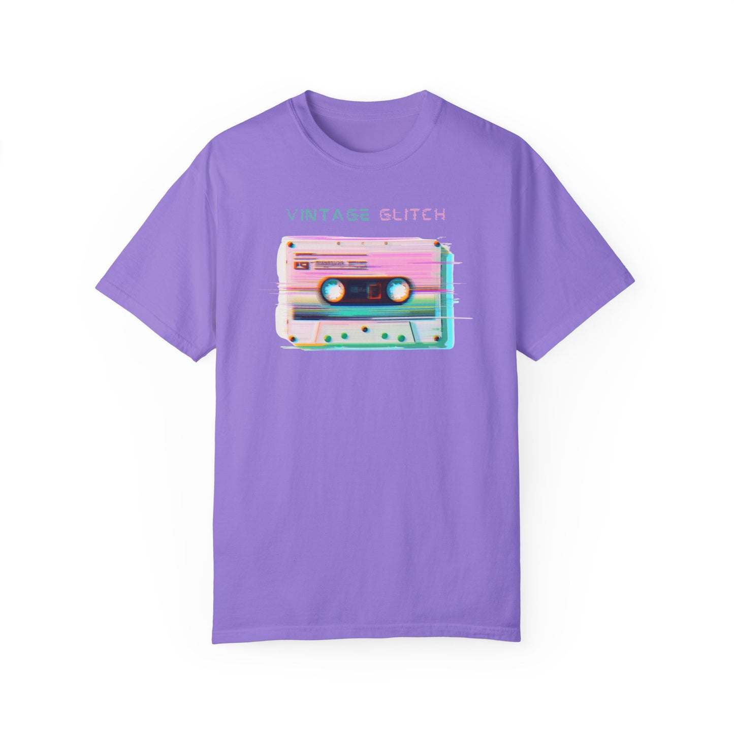 Vintage Glitch Unisex Garment-Dyed T-Shirt | Retro Aesthetic Tee