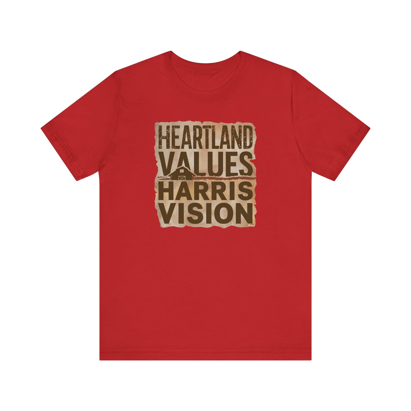 Kamala Harris 'Heartland Values, Harris Vision' Rustic T-Shirt - Inspire Progress