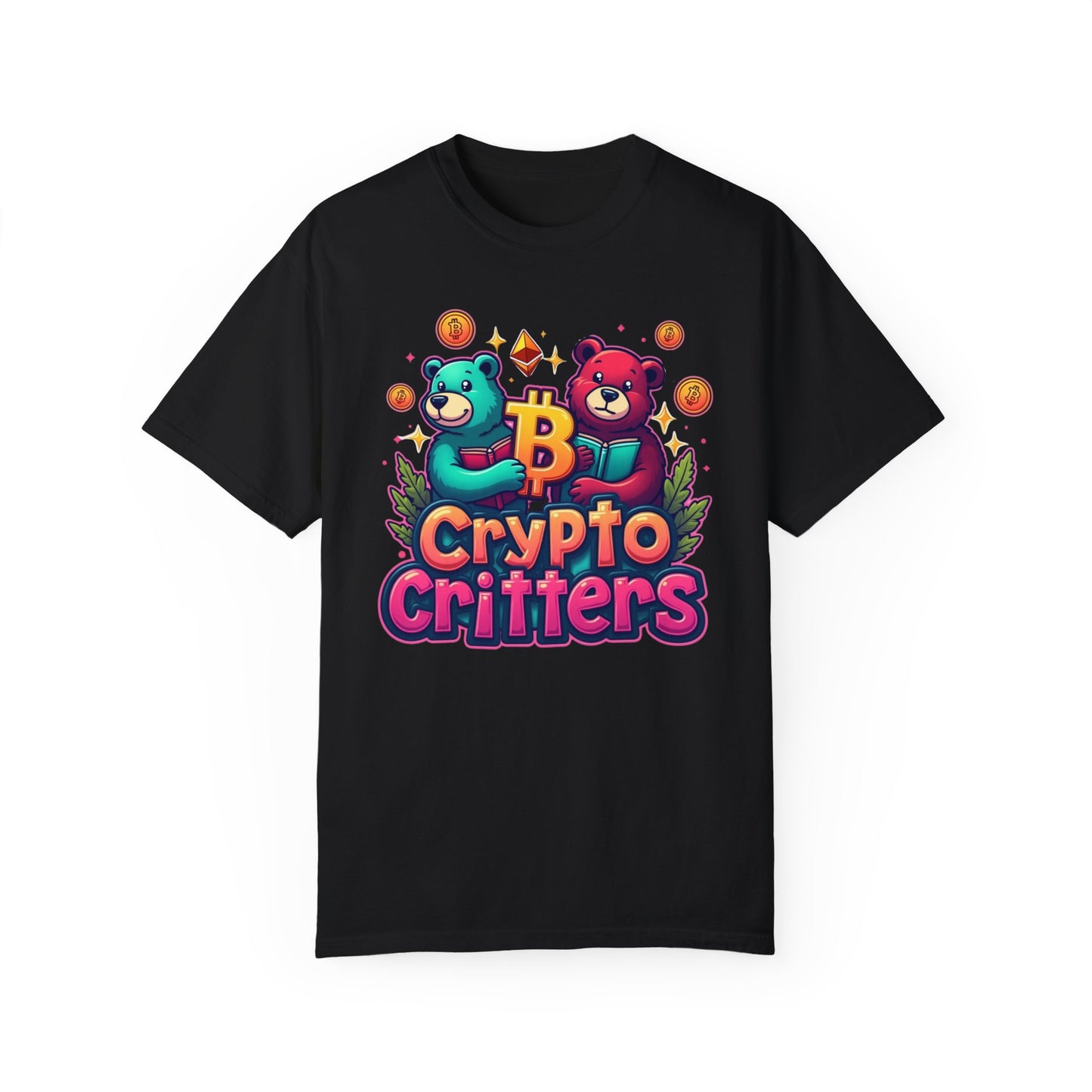 Crypto Critters Unisex Garment-Dyed T-Shirt - Fun & Playful Design