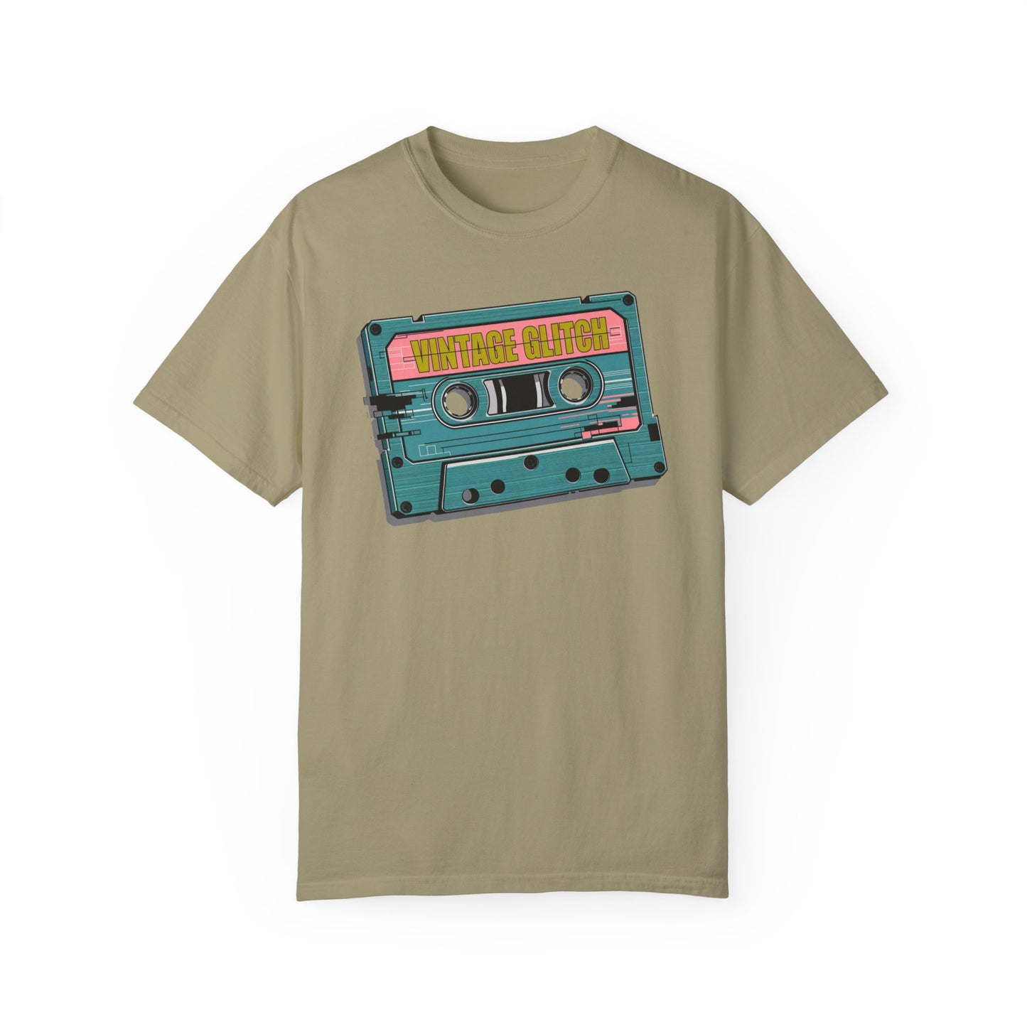 Vintage Glitch Cassette Unisex Garment-Dyed T-shirt | Retro Music Vibe | Perfect for Music Lovers