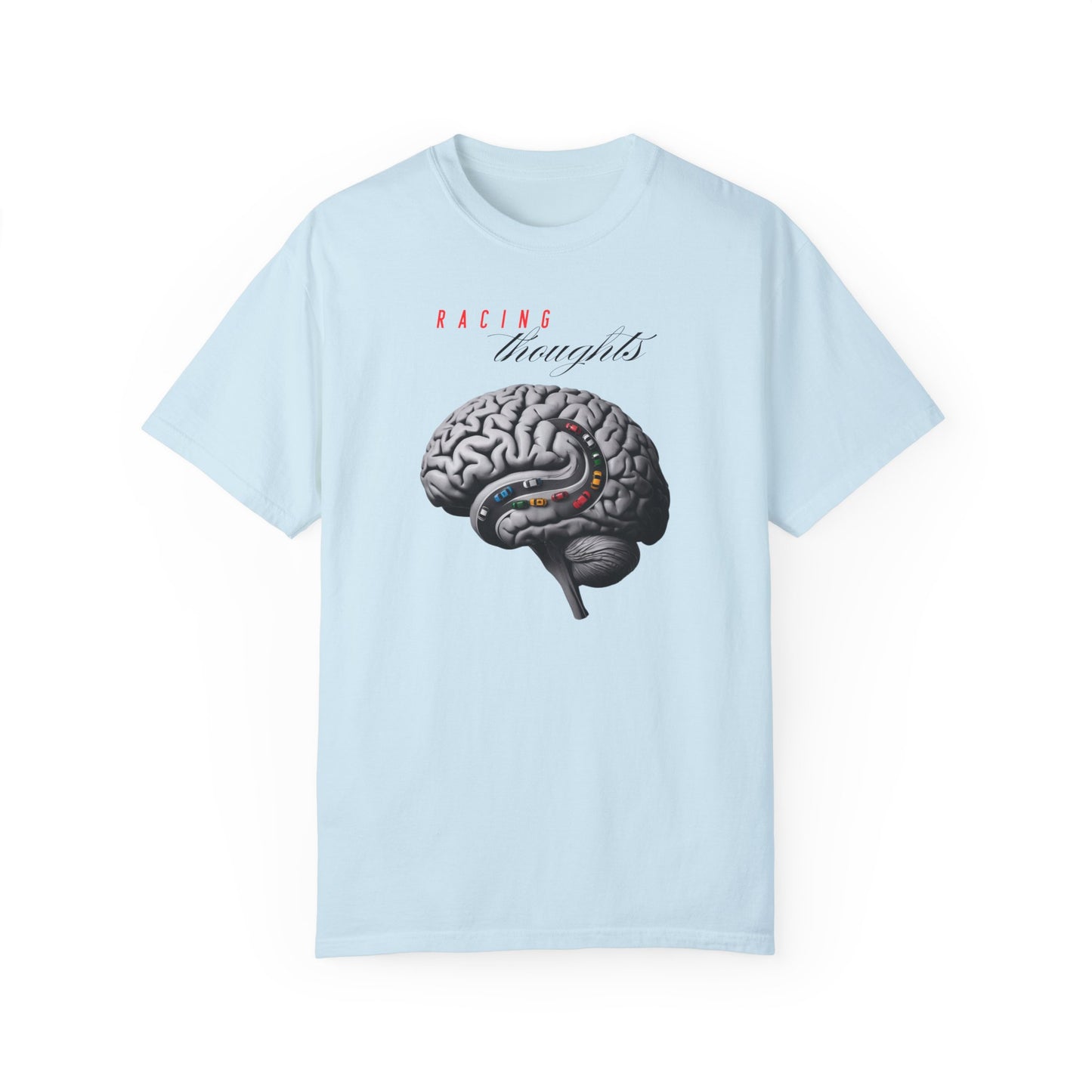 Racing Thoughts Unisex Garment-Dyed T-Shirt – Creative Expression for Thinkers