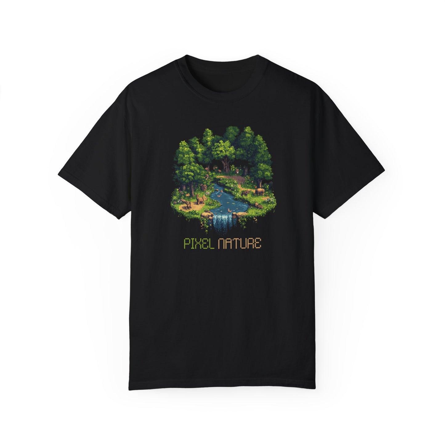 Pixel Nature Unisex Garment-Dyed T-Shirt – Eco-Friendly Graphic Tee for Nature Lovers