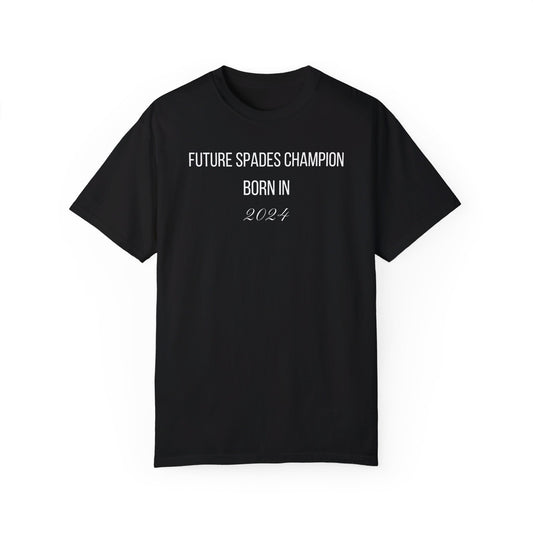 "Future Spades Champion Born in 2024/2025" Fun Baby Announcement T-Shirt