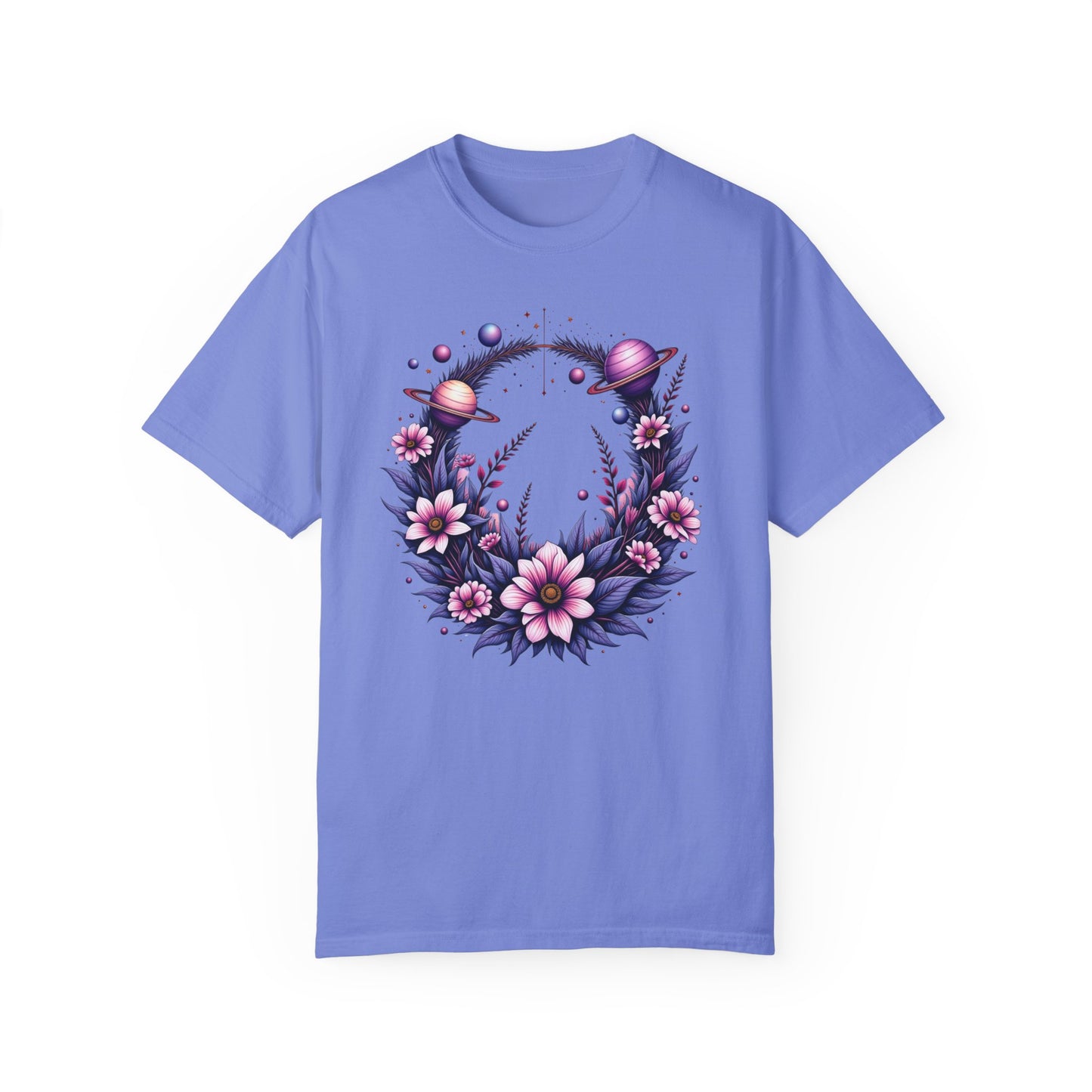 Floral Galaxy Unisex T-Shirt - Cosmic Art Design