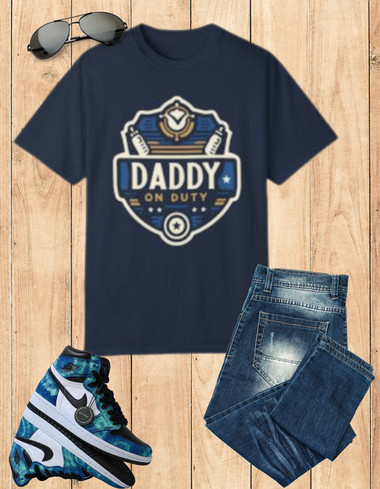 Daddy on Duty graphic tee - perfect Father's Day gift for super dads