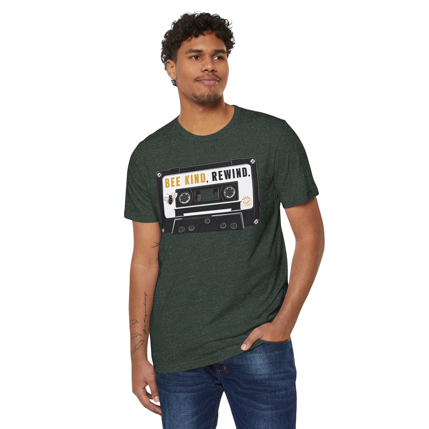 Bee Kind, Rewind: Retro Eco-Friendly Organic Cotton Tee