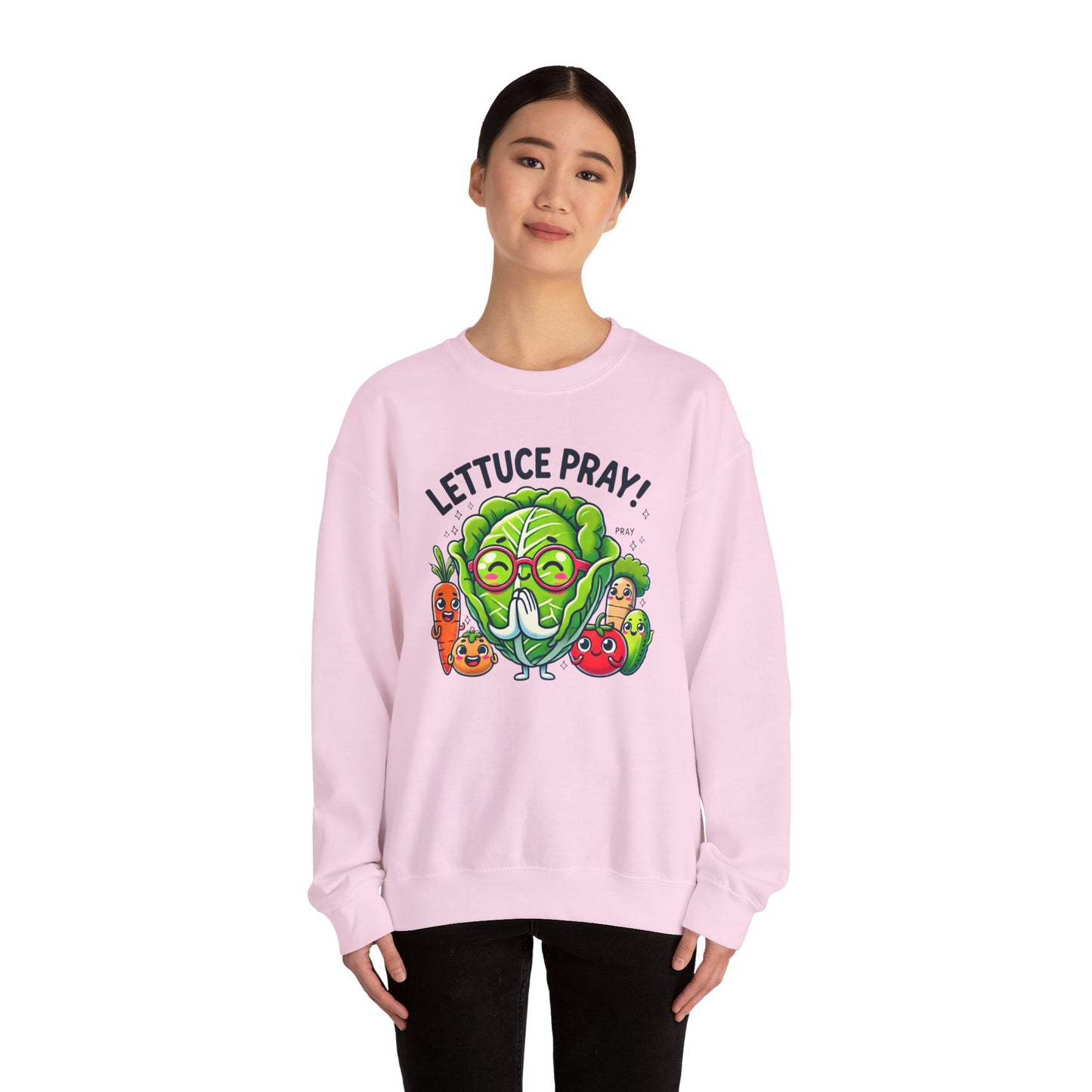 Lettuce Pray Unisex Crewneck Sweatshirt - Funny Vegetable Design