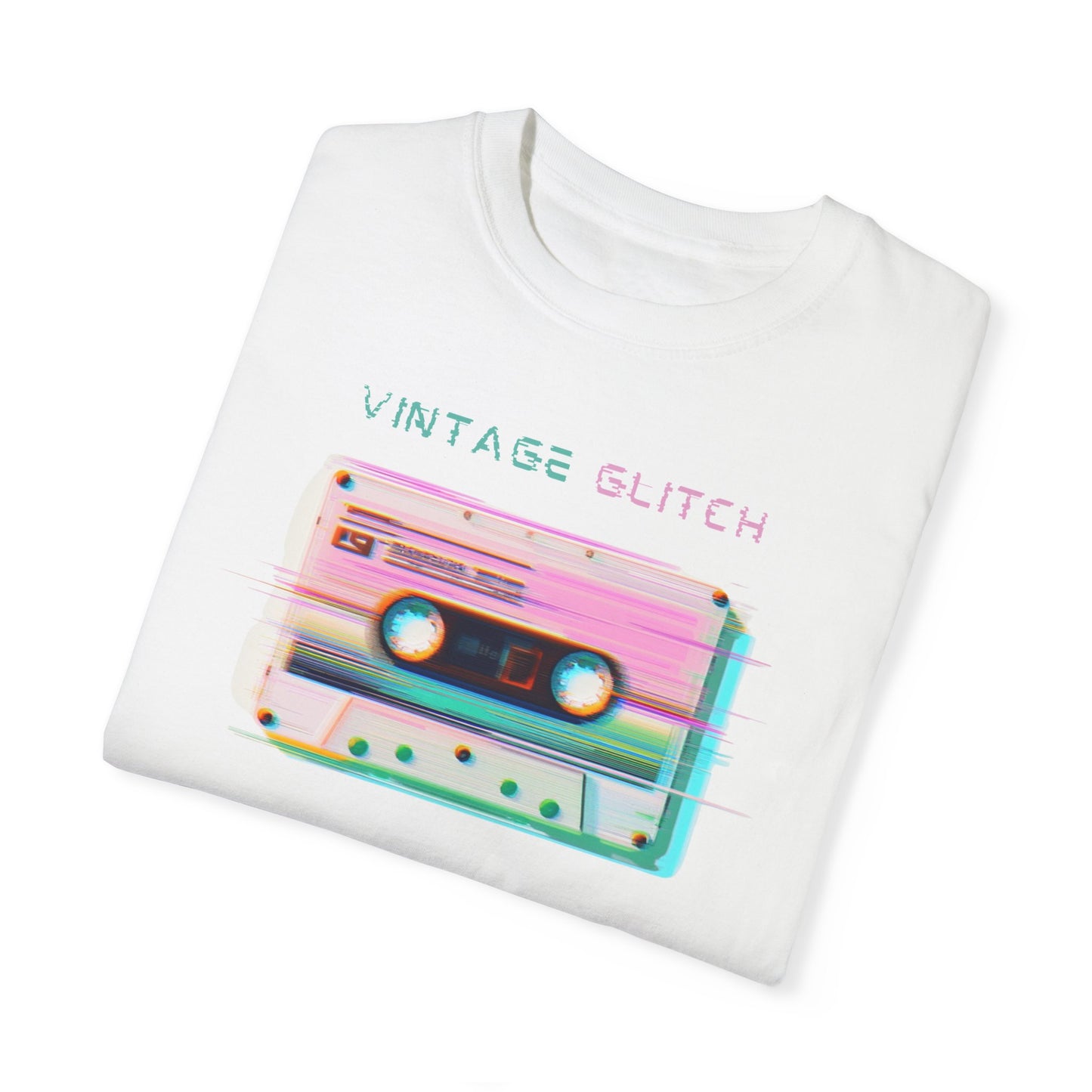 Vintage Glitch Unisex Garment-Dyed T-Shirt | Retro Aesthetic Tee