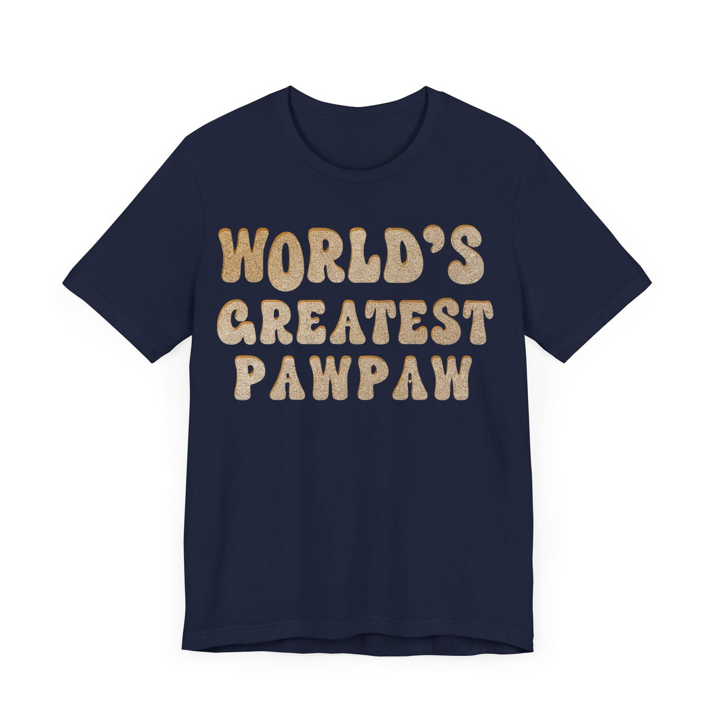 World's Greatest Pawpaw Retro T-Shirt in navy and royal blue colors, featuring a fun and colorful design perfect for grandpa appreciation gifts.