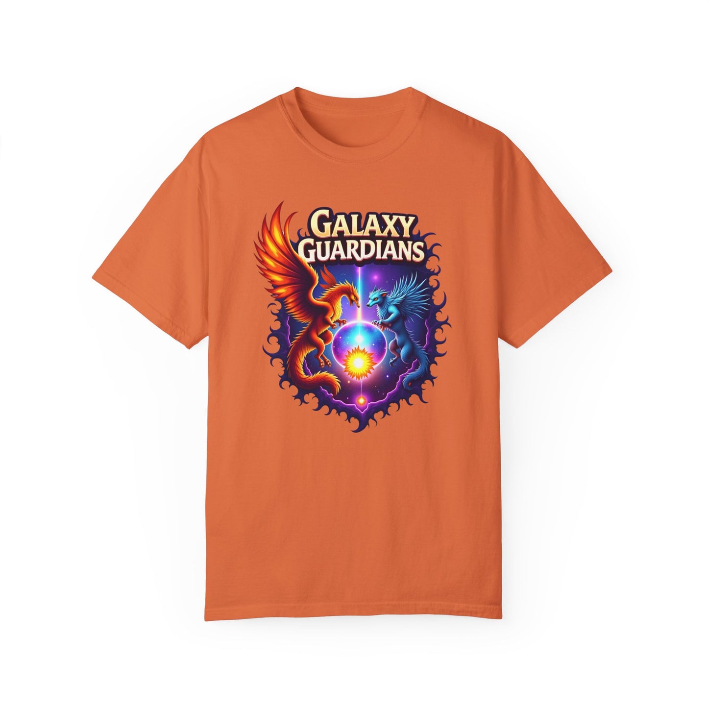 Galaxy Guardians Unisex Garment-Dyed T-shirt - Vibrant Cosmic Design