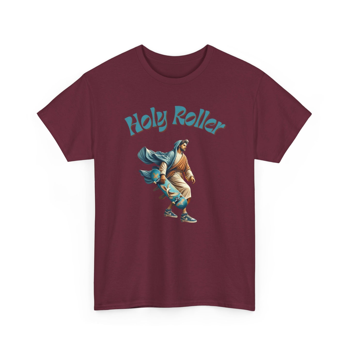 Holy Roller Skateboarding Jesus T-Shirt - Divine Streetwear, Faith-Inspired Skate Tee