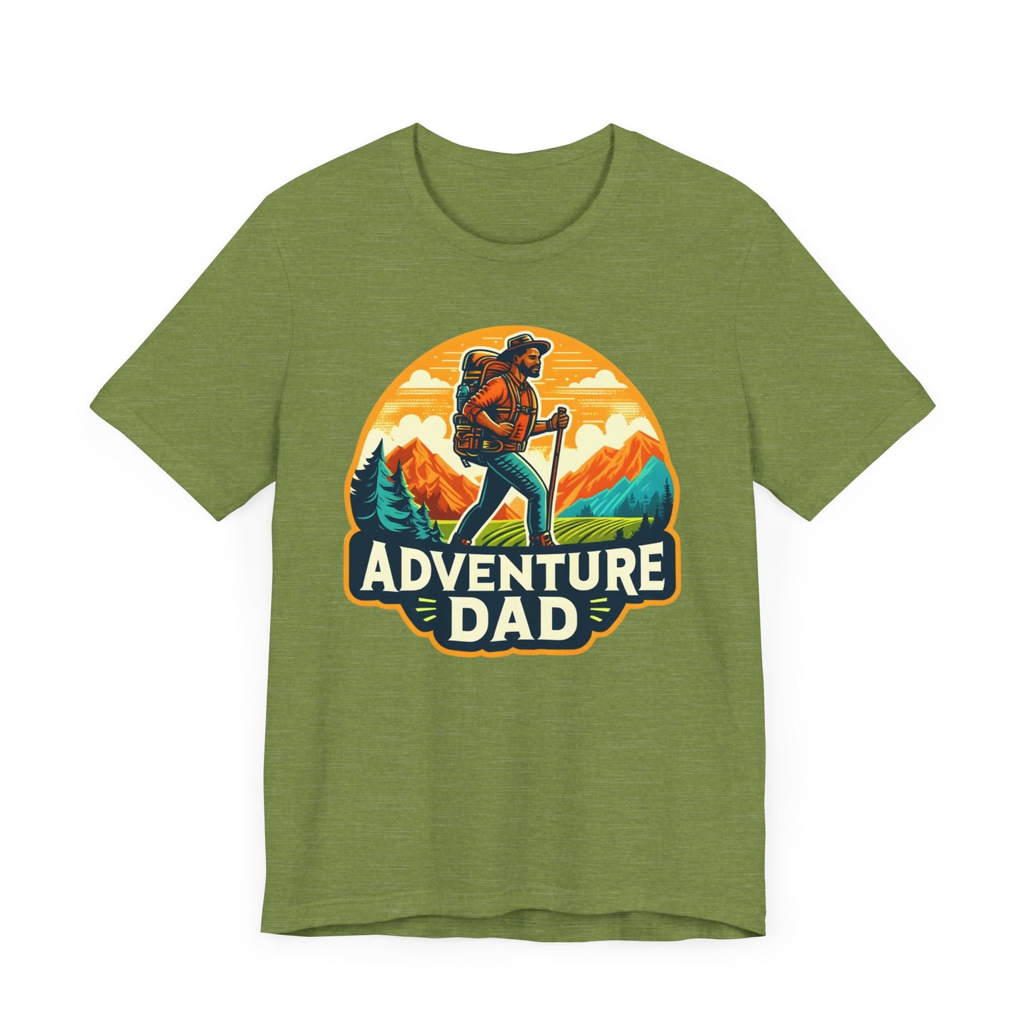 Adventure Dad t-shirt featuring a hiker graphic, perfect for dads who love outdoor adventures.