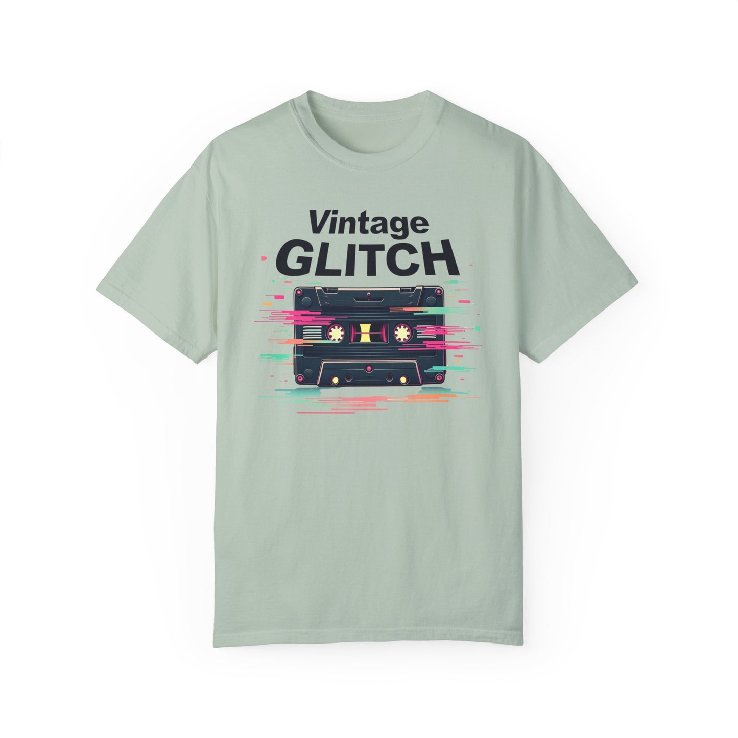 Vintage Glitch Unisex Garment-Dyed T-Shirt - Retro Music Vibes