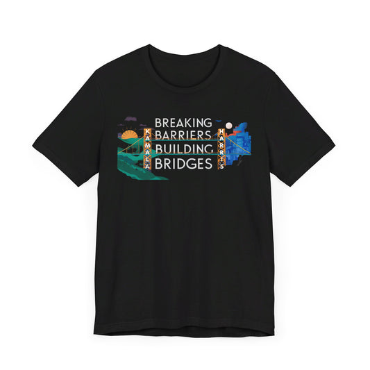 Kamala Harris 'Breaking Barriers, Building Bridges' Golden Gate T-Shirt - Unity and Progress