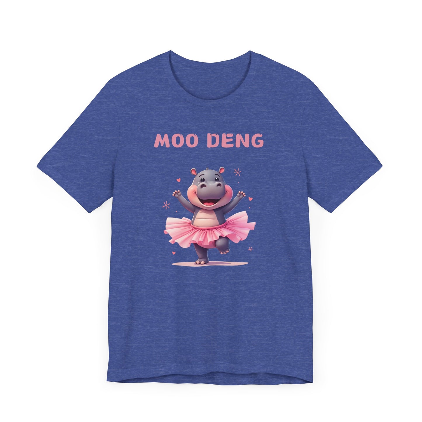 Cute Animal Lover's Moo Deng Baby Hippo Ballerina T-Shirt, Gift for Her