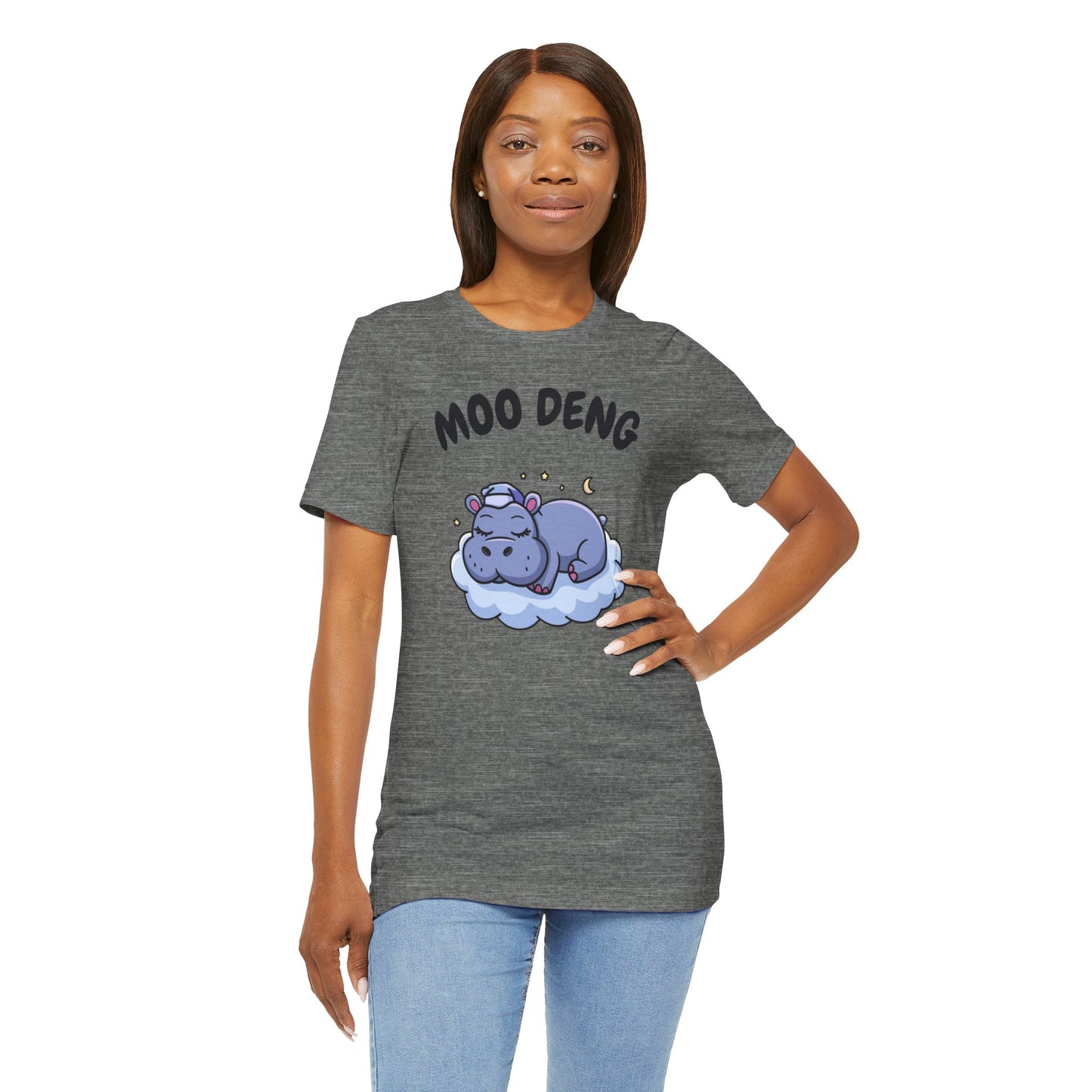 Funny Hippo Moo-Deng T-shirt, Quirky Animal Lover Gift for Her