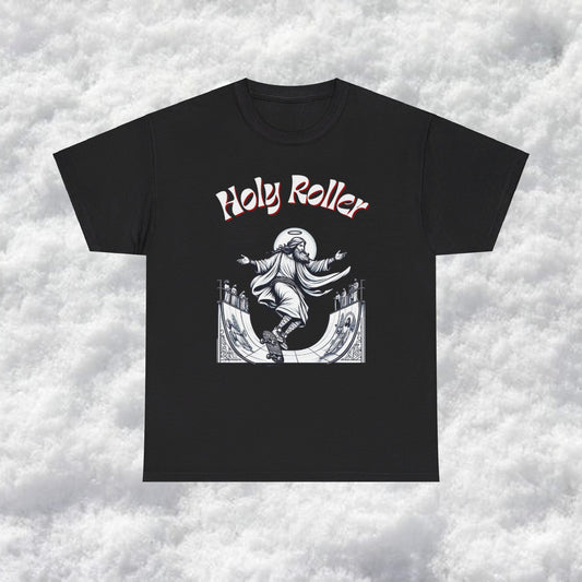 Holy Roller Skateboarding Jesus T-Shirt - Divine Streetwear, Faith-Inspired Skate Tee