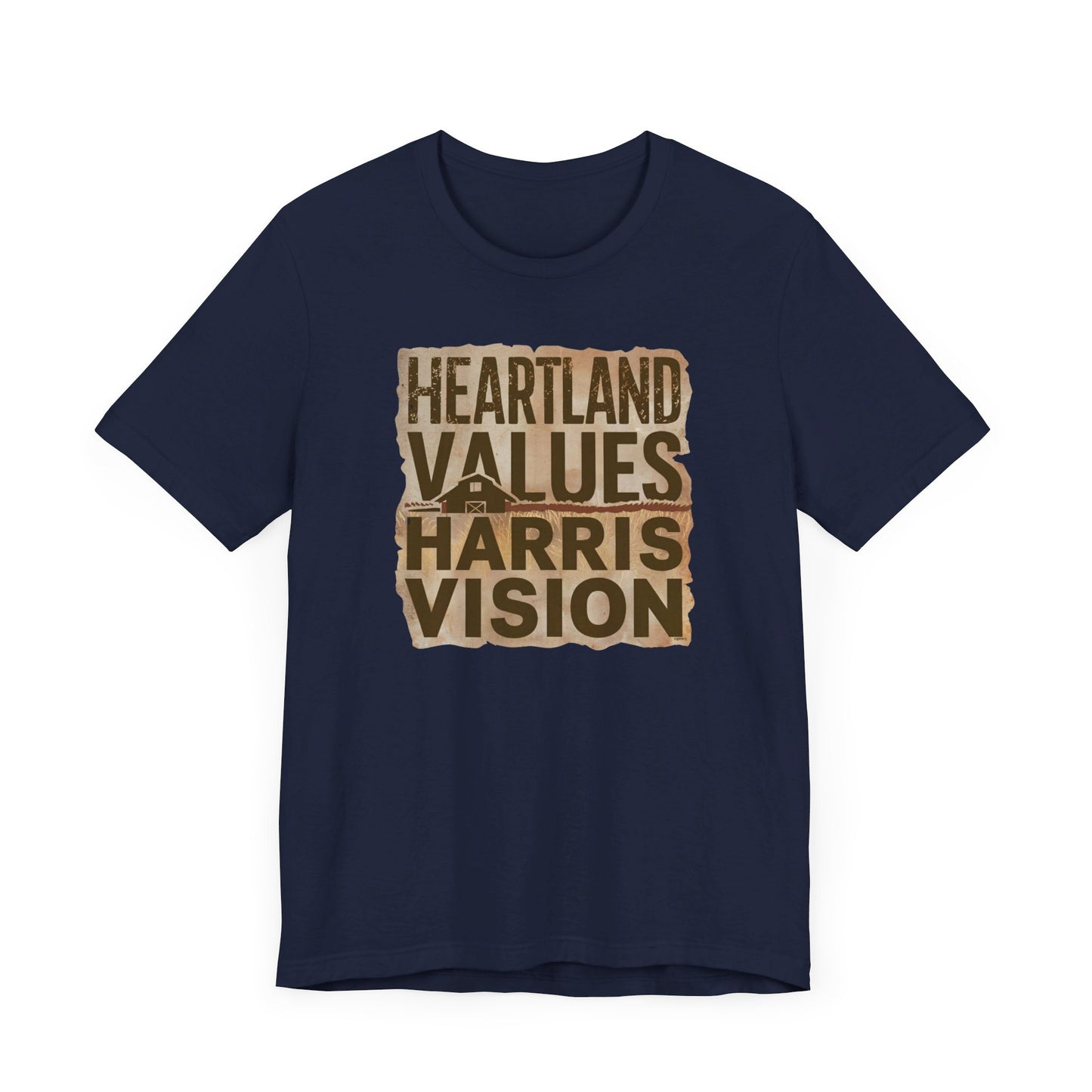 Kamala Harris 'Heartland Values, Harris Vision' Rustic T-Shirt - Inspire Progress