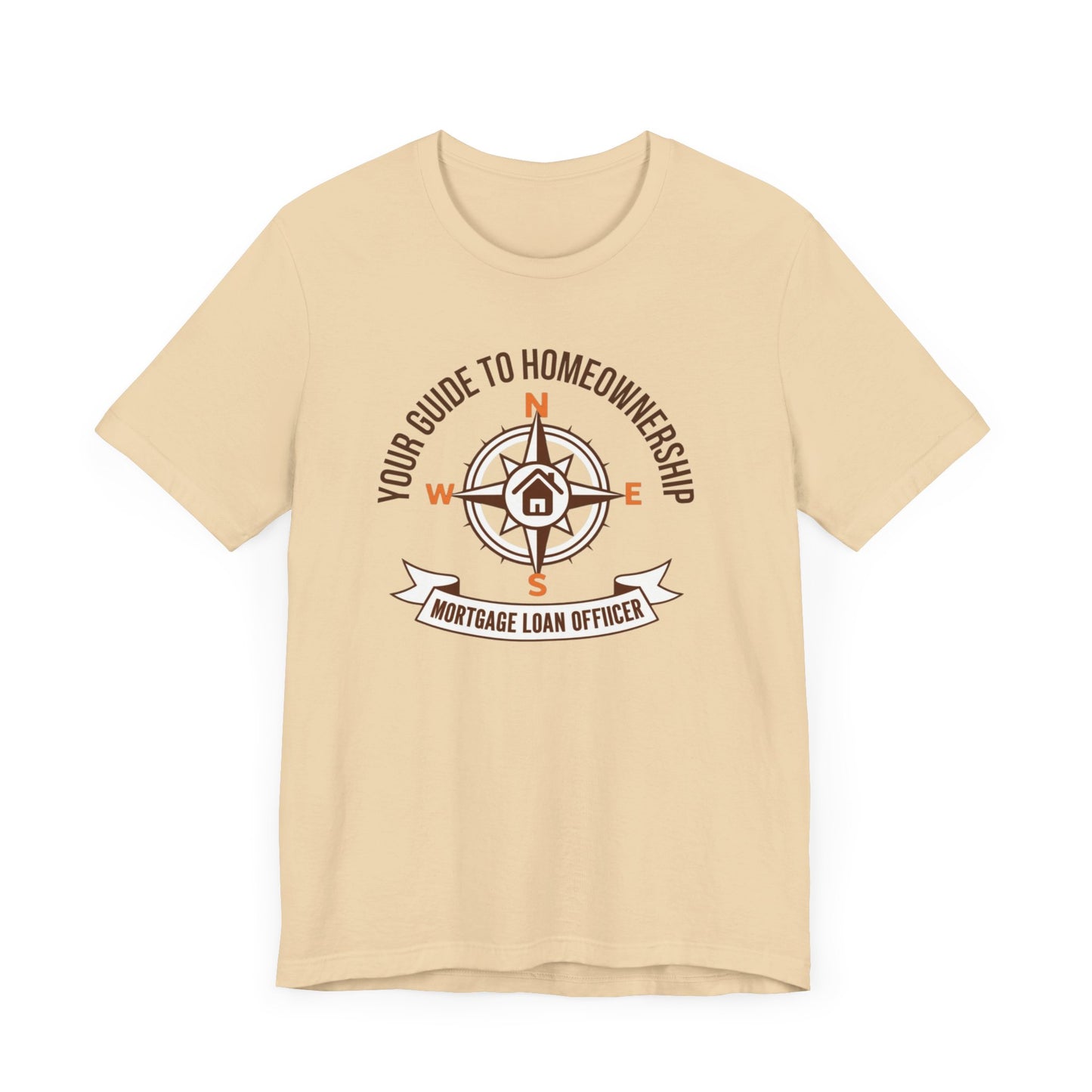 Your Guide to Homeownership t-shirt with a compass design, perfect for mortgage loan officers and real estate professionals.