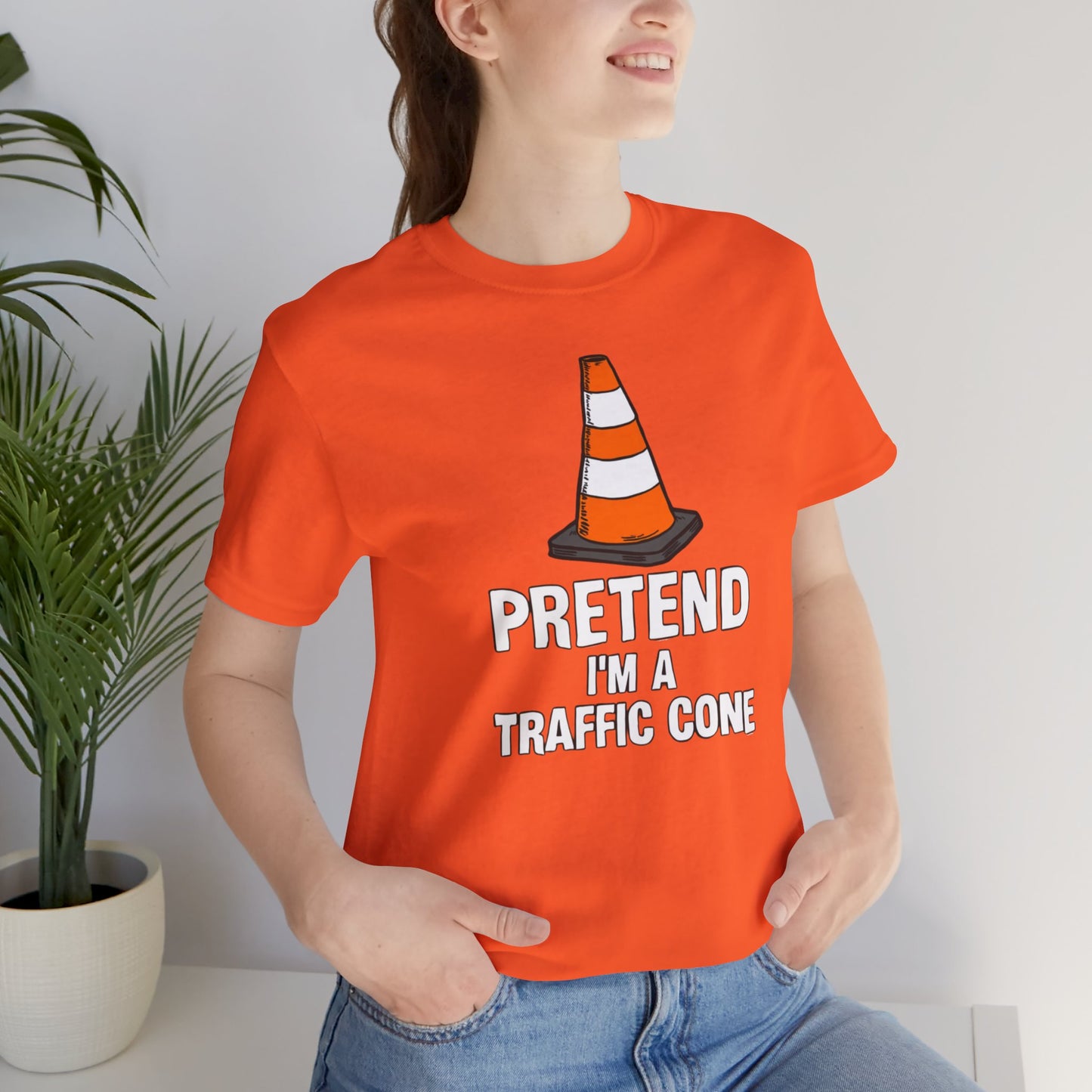 Funny Halloween Traffic Cone Shirt, Pretend Im a Traffic Cone Halloween Costume Gift