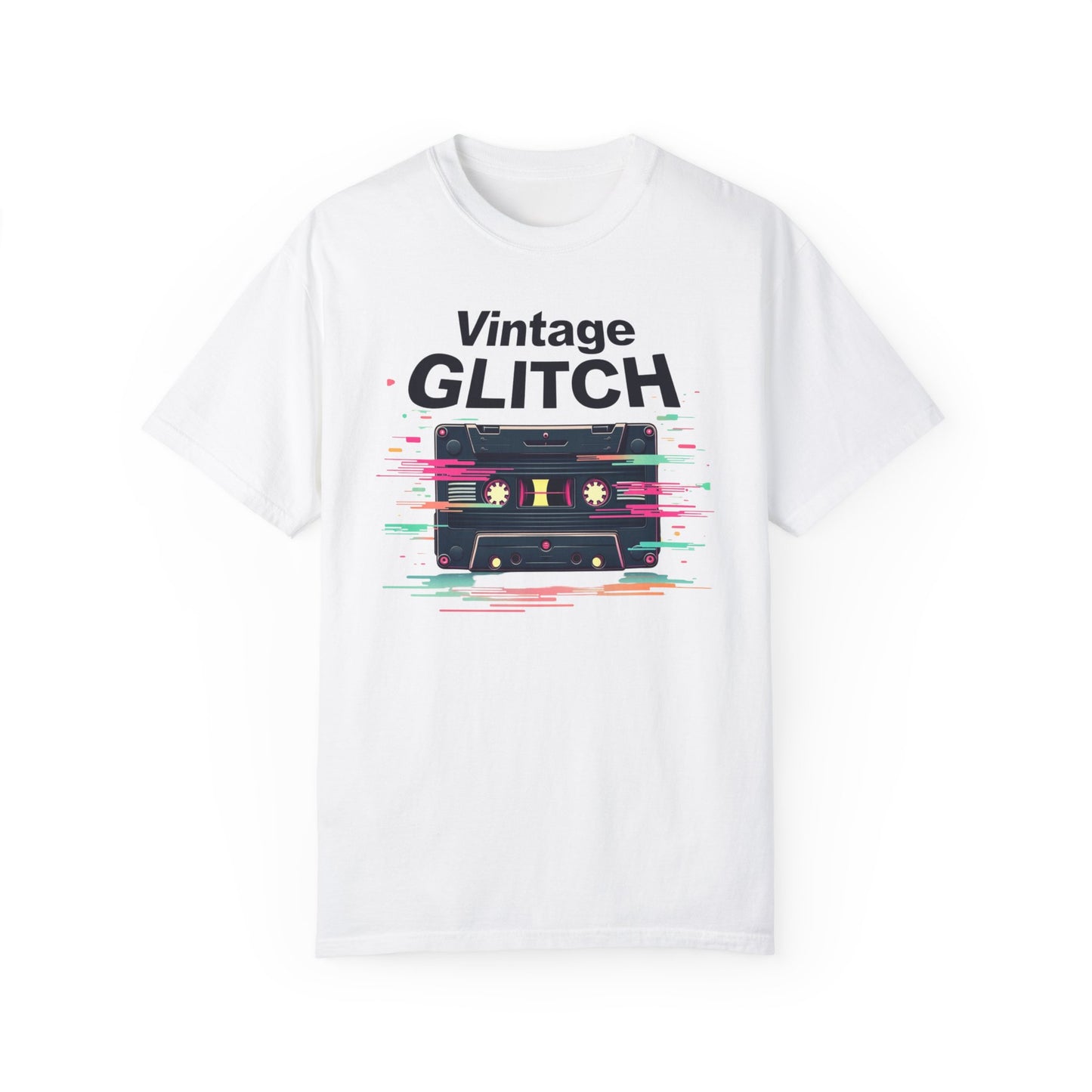 Vintage Glitch Unisex Garment-Dyed T-Shirt - Retro Music Vibes