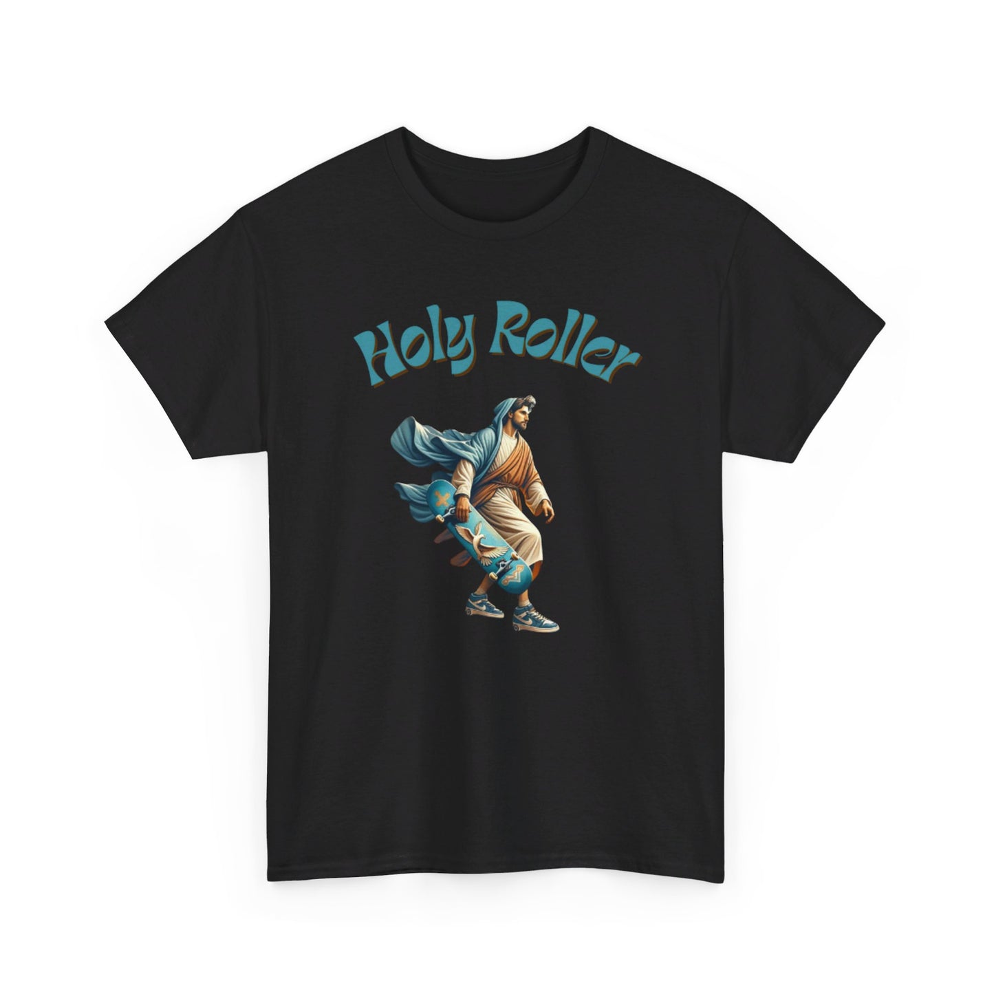 Holy Roller Skateboarding Jesus T-Shirt - Divine Streetwear, Faith-Inspired Skate Tee