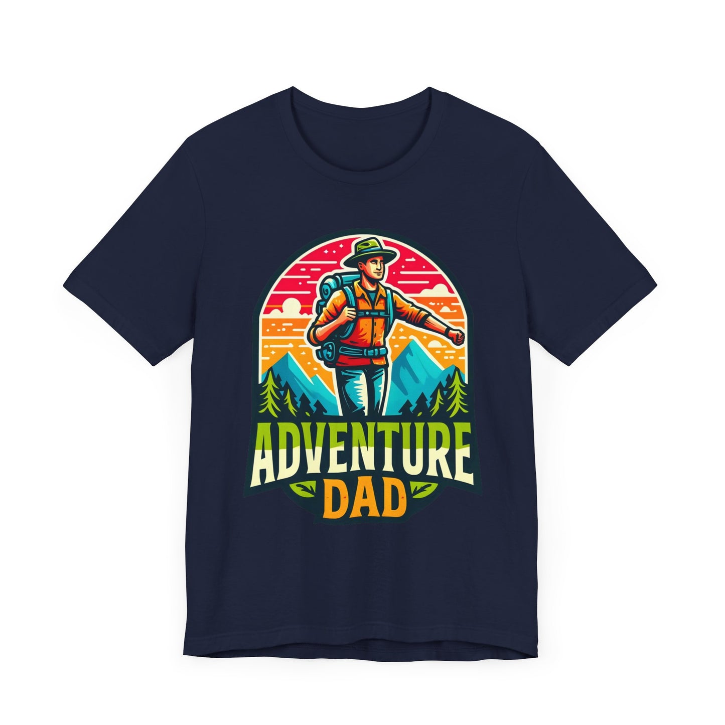 Adventure Dad t-shirt featuring a hiker graphic, perfect for dads who love outdoor adventures.