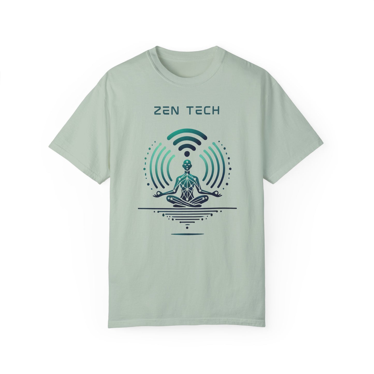 Zen Tech Unisex Garment-Dyed T-shirt - Mindfulness and Modern Design