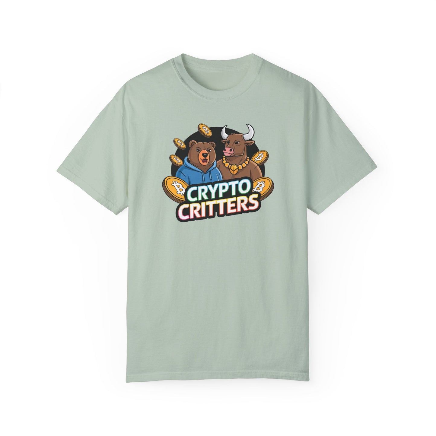 Crypto Critters Unisex Garment-Dyed T-Shirt - Fun Bitcoin Design for Crypto Enthusiasts