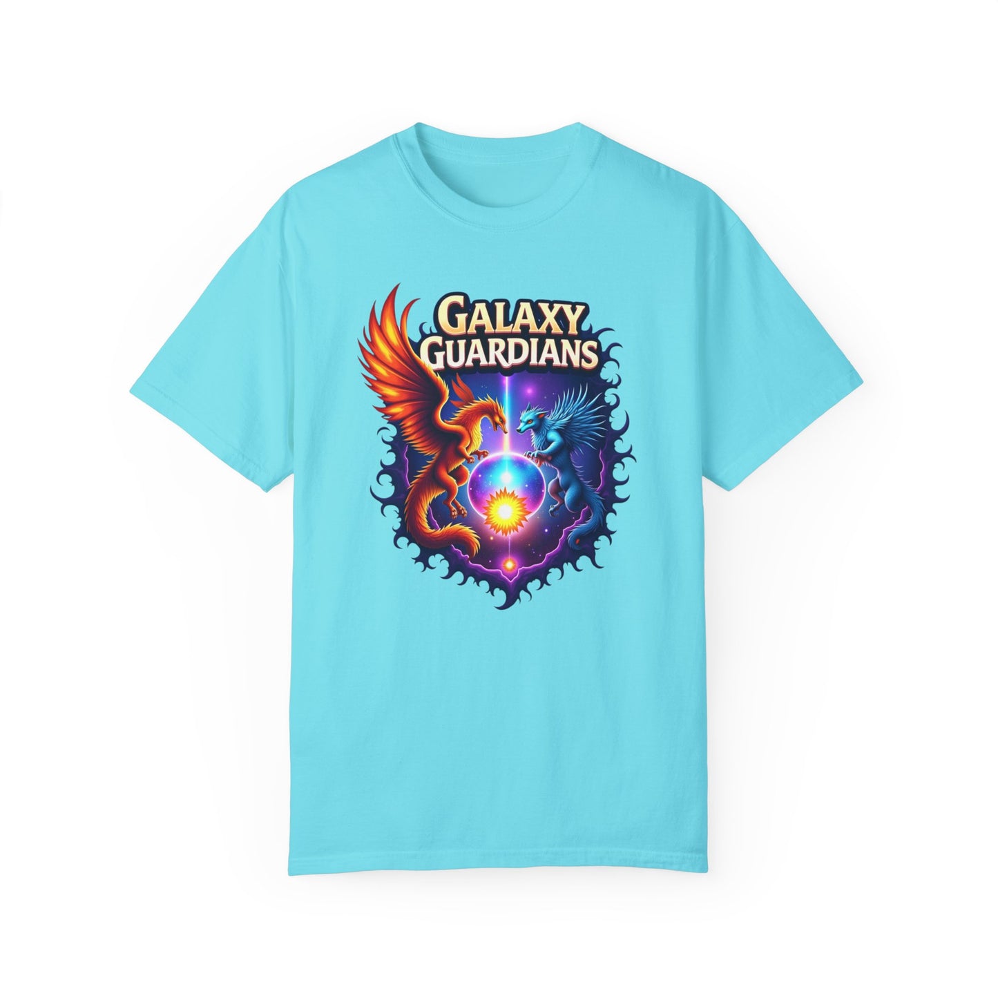 Galaxy Guardians Unisex Garment-Dyed T-shirt - Vibrant Cosmic Design