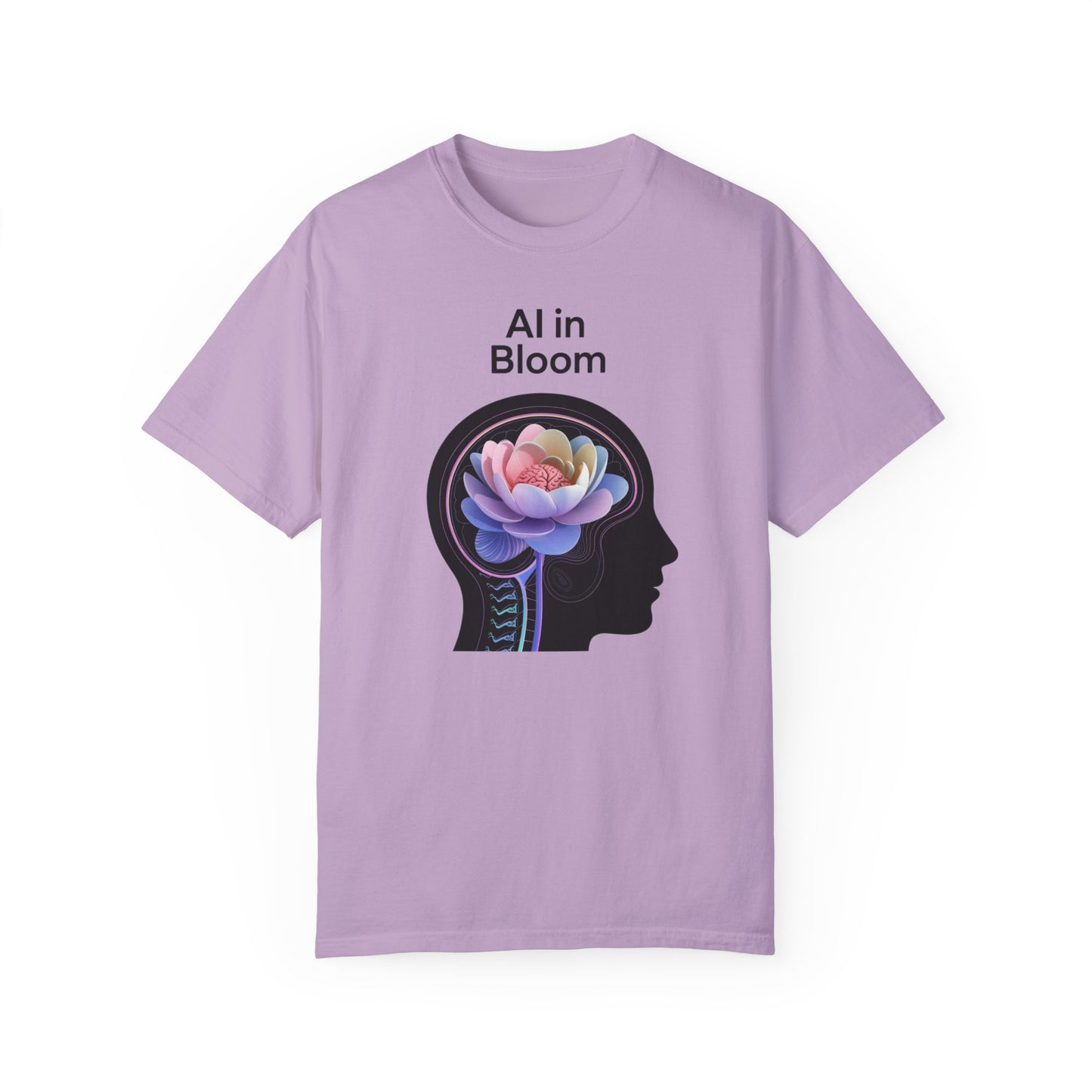 AI in Bloom Unisex Garment-Dyed T-shirt - Creative & Inspirational Art Tee