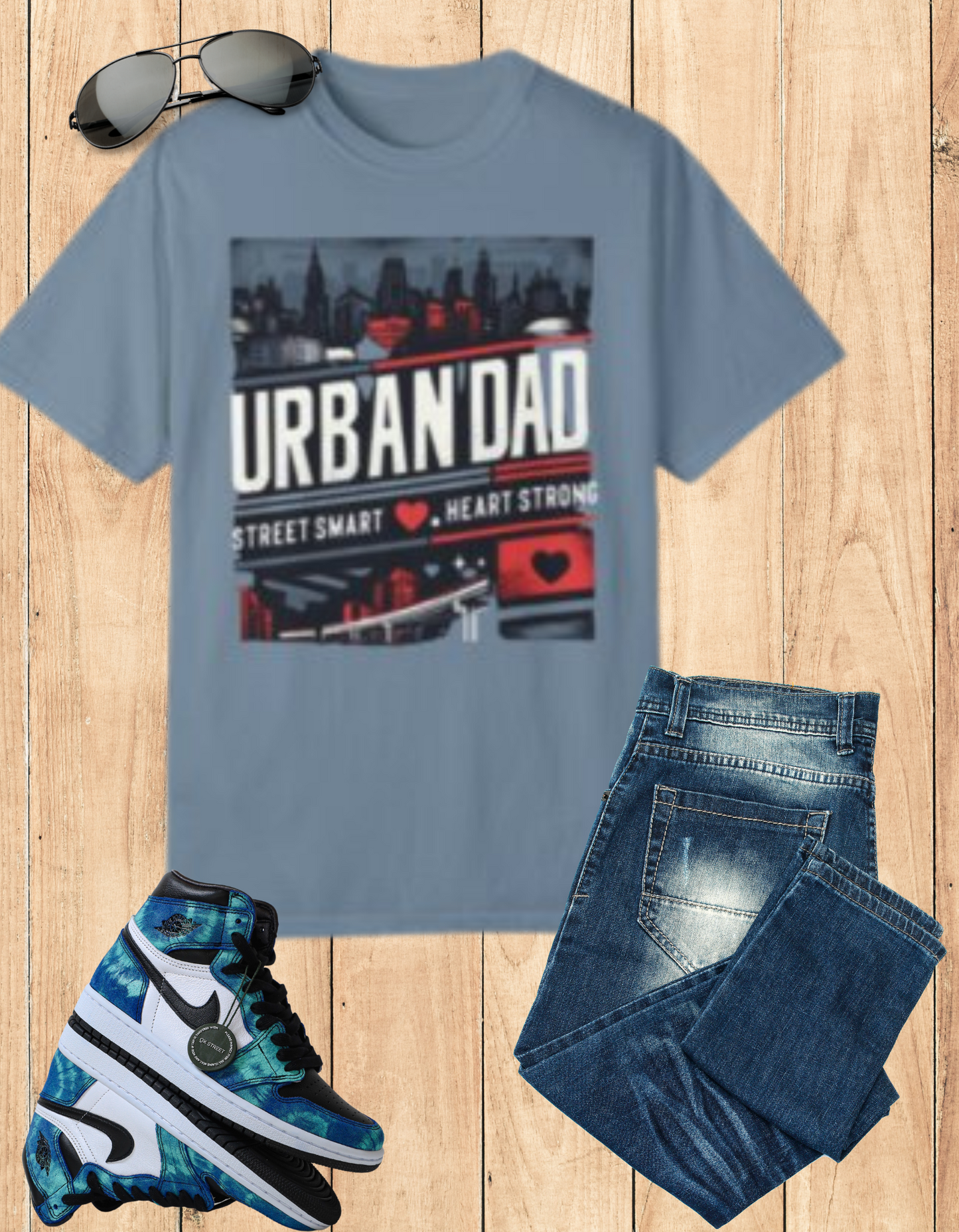 Urban Dad graphic tee - street smart and heart strong, unique Father's Day gift