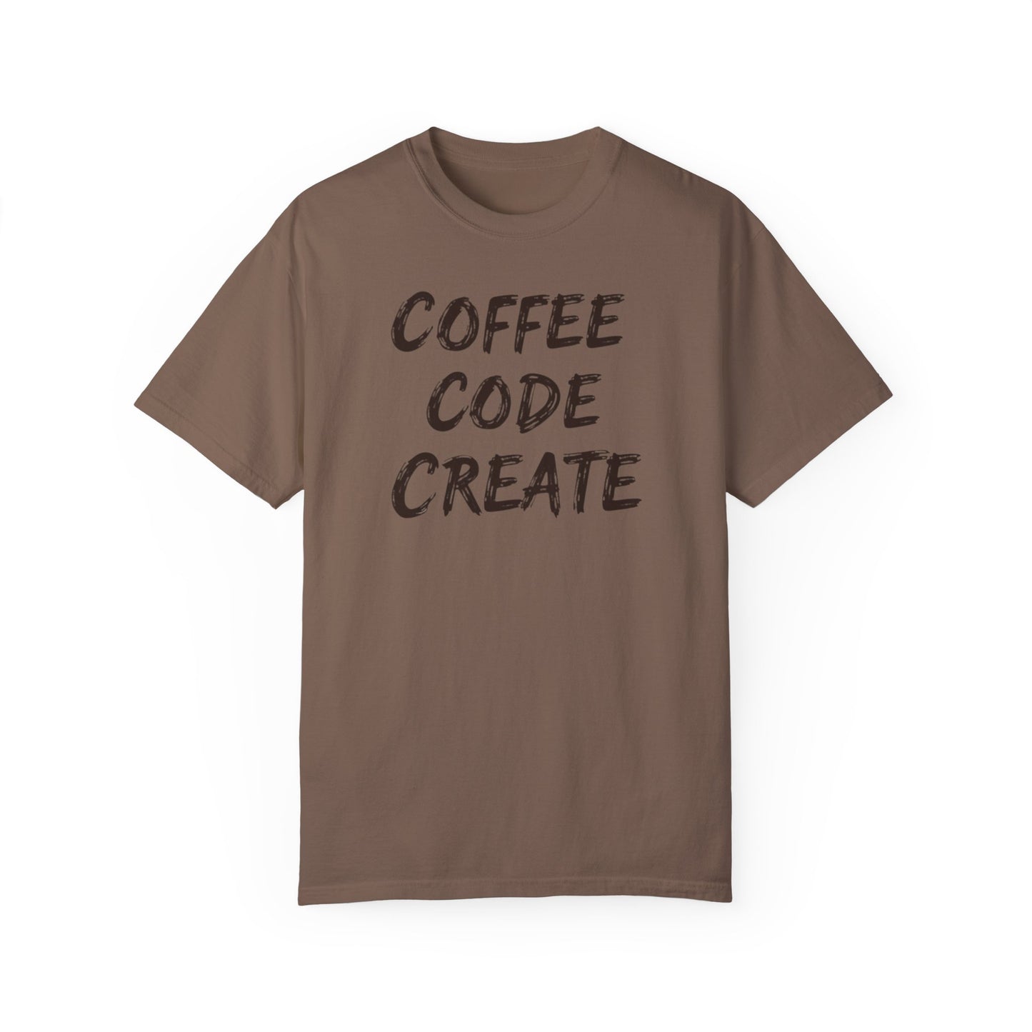 Coffee Code Create Unisex Garment-Dyed T-Shirt - Perfect Gift for Programmers and Coffee Lovers