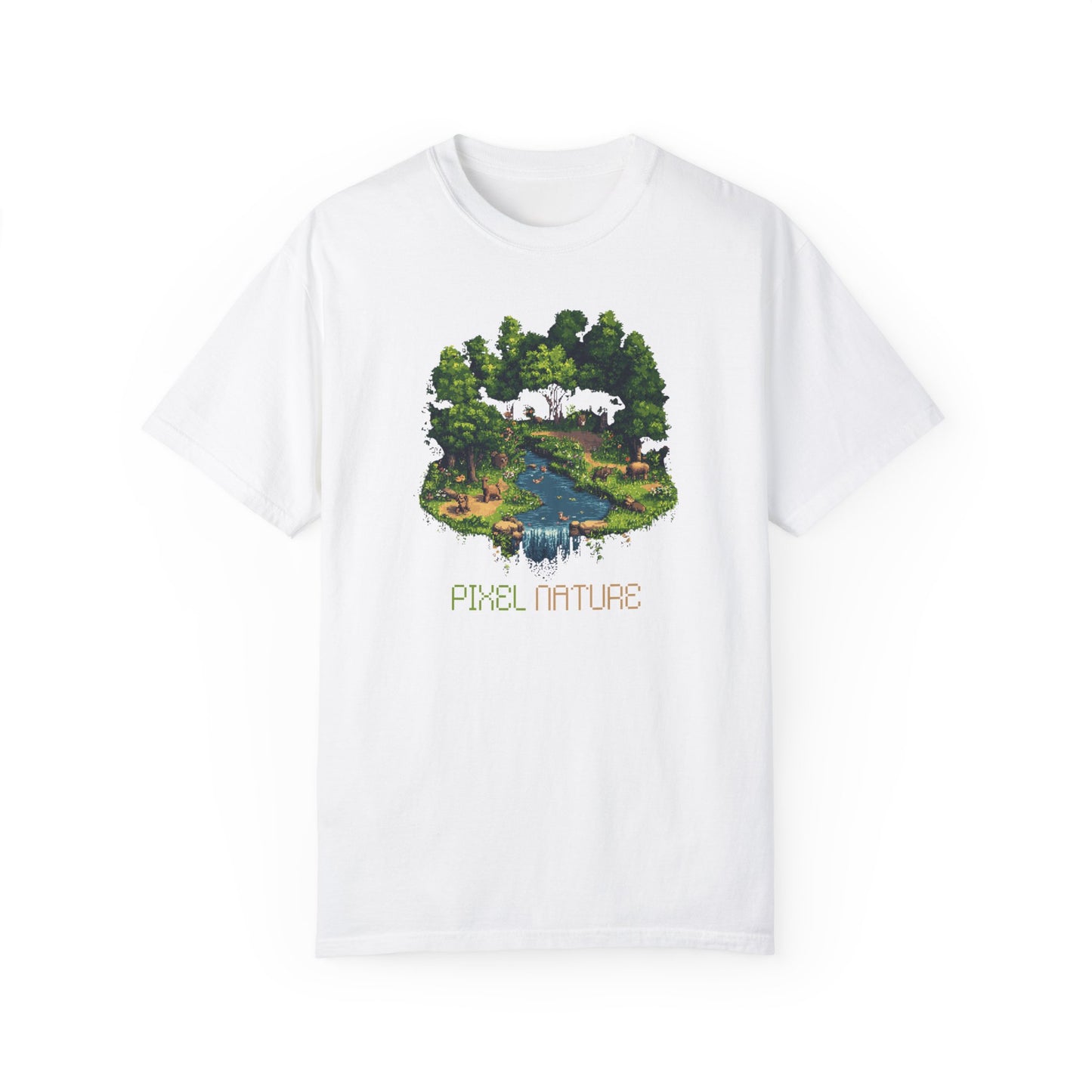 Pixel Nature Unisex Garment-Dyed T-Shirt – Eco-Friendly Graphic Tee for Nature Lovers