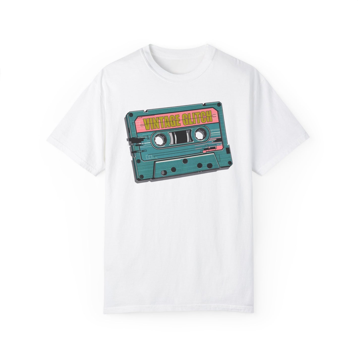 Vintage Glitch Cassette Unisex Garment-Dyed T-shirt | Retro Music Vibe | Perfect for Music Lovers