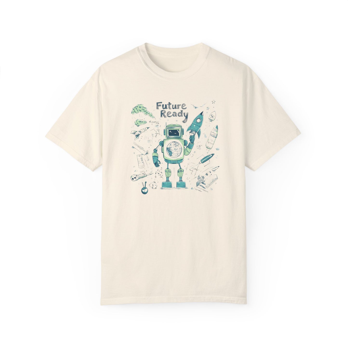 Future Ready Unisex Garment-Dyed T-shirt - Space-Themed Kids Apparel