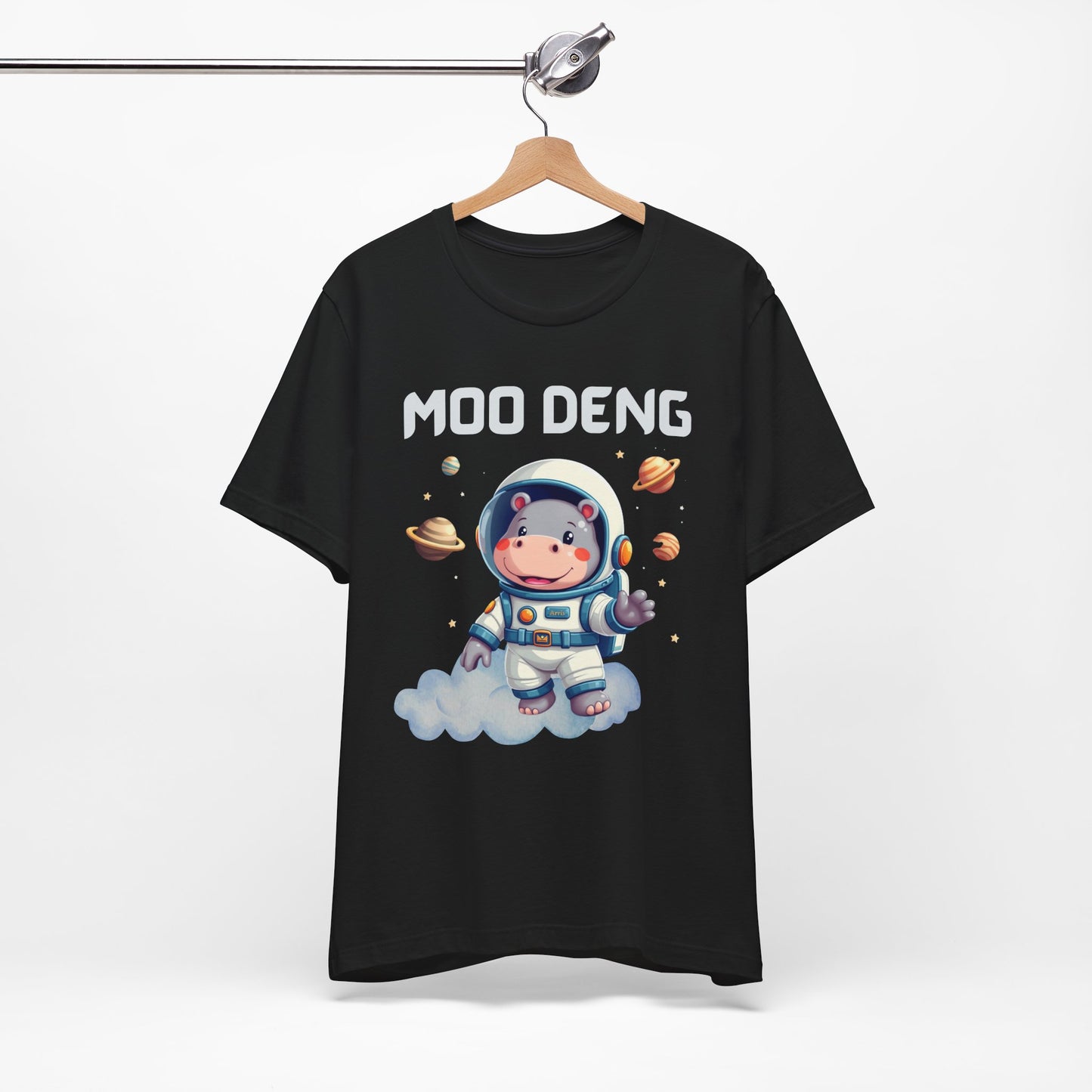 Hippo Moo Deng Astronaut T-Shirt, Funny Gift for Her Cute Animal Lover