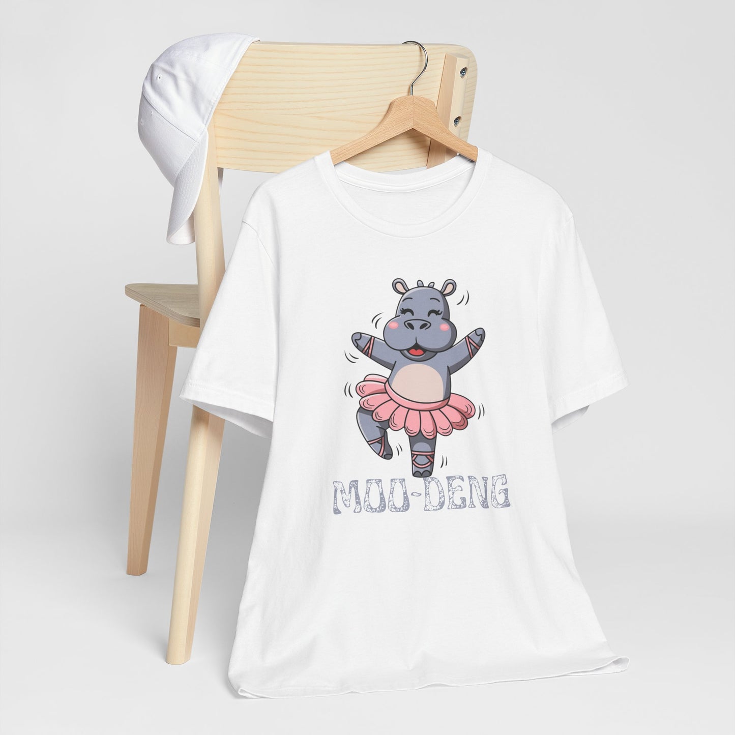 Funny Ballerina Hippo Moo Deng T-Shirt | Quirky Animal Gift for Her