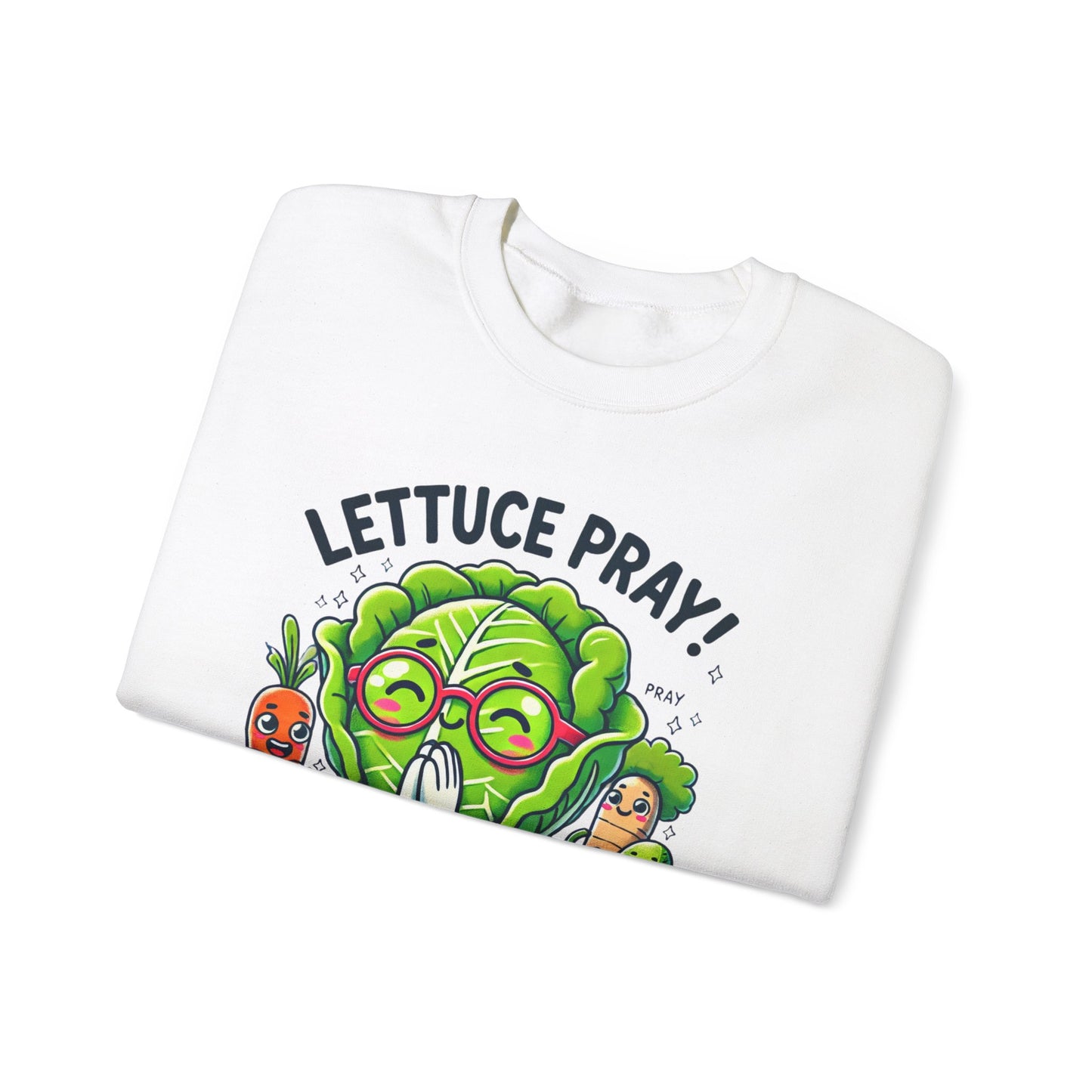 Lettuce Pray Unisex Crewneck Sweatshirt - Funny Vegetable Design