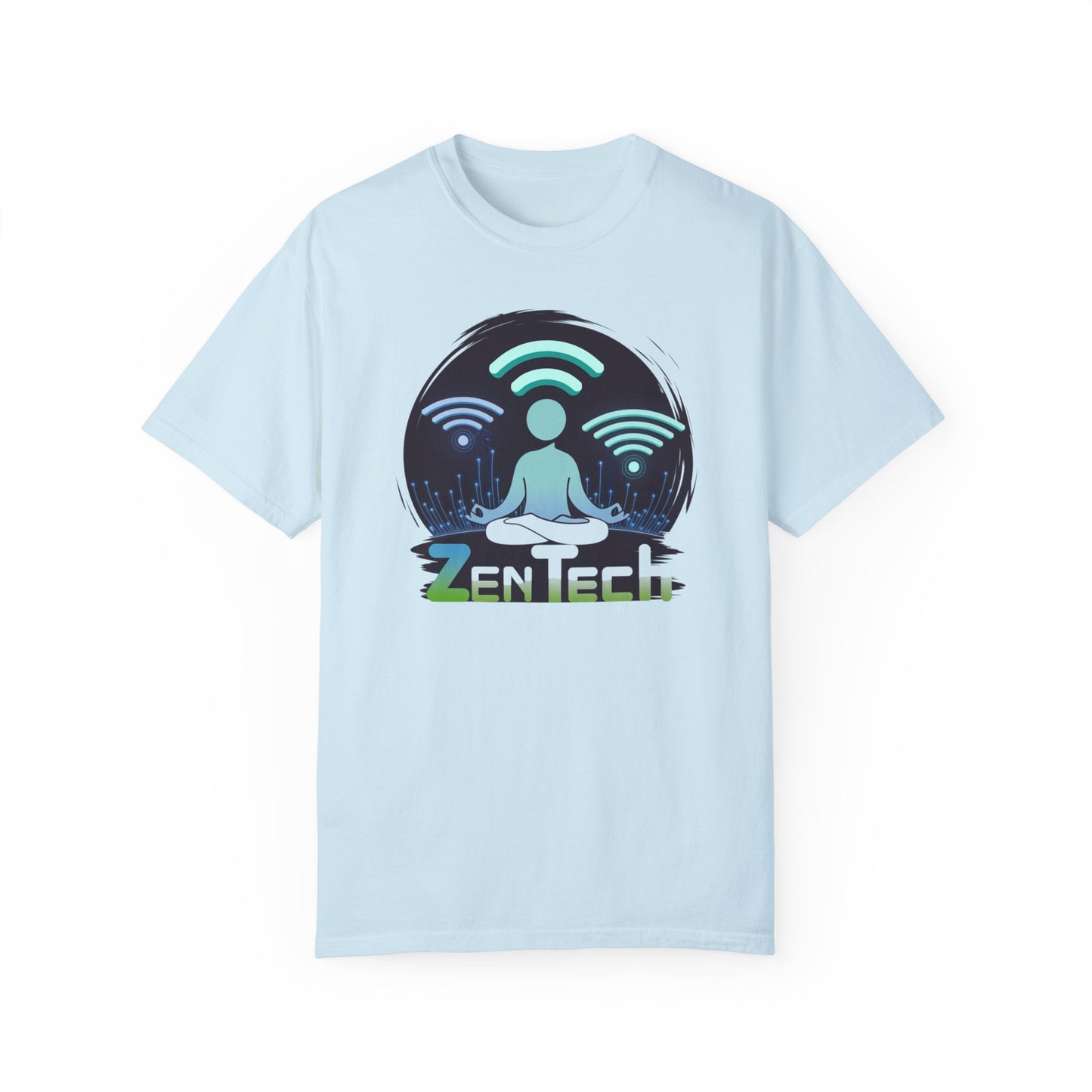 ZenTech Unisex Garment-Dyed T-Shirt - Perfect for Mindfulness and Tech Lovers