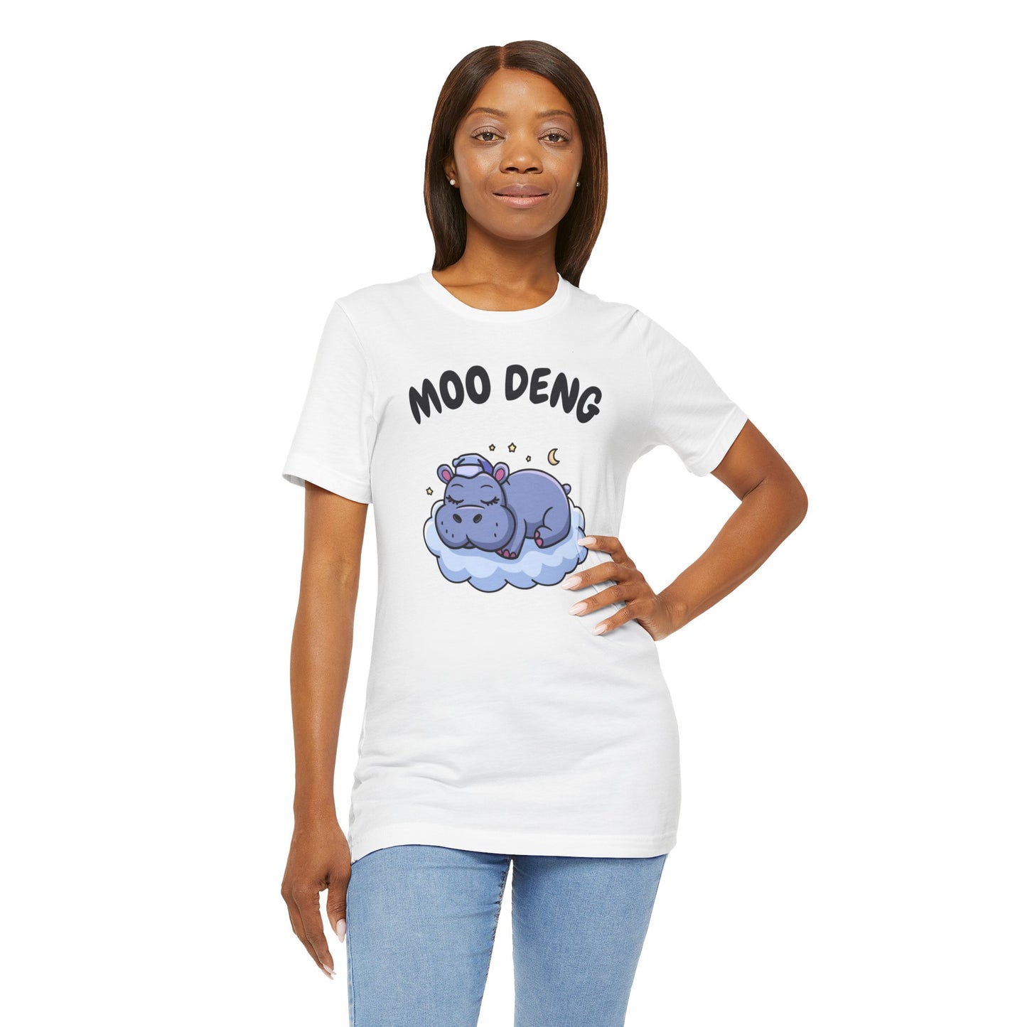 Funny Hippo Moo-Deng T-shirt, Quirky Animal Lover Gift for Her