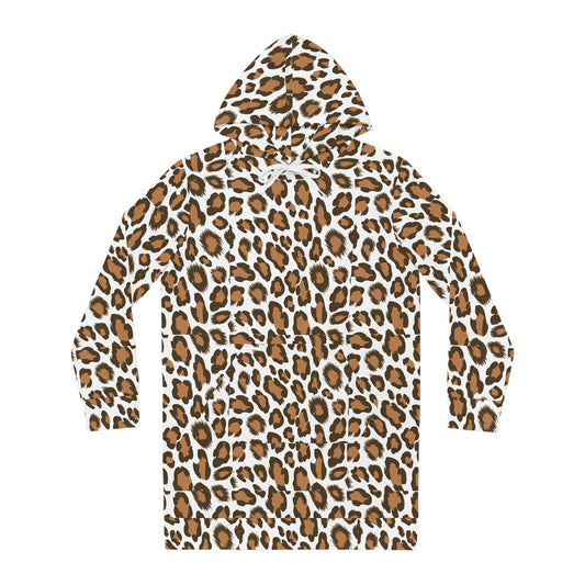 Wild Leopard Print Women's Hoodie Dress - Cozy & Stylish Fashion