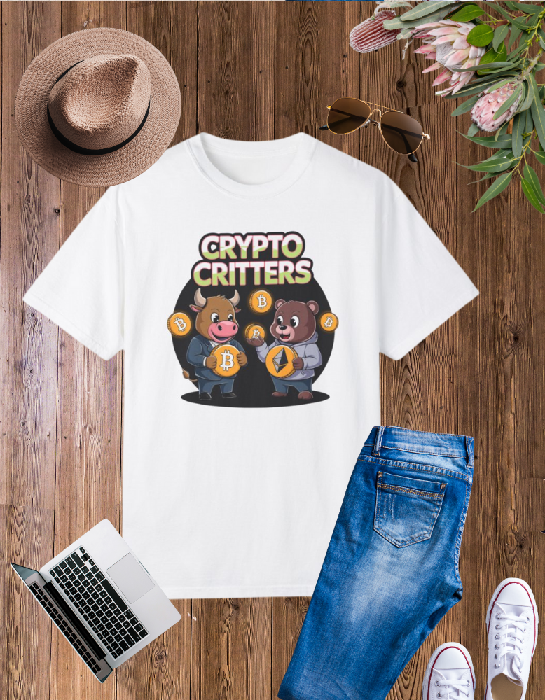 Crypto Critters Unisex Garment-Dyed T-Shirt - Fun Crypto Design for Crypto Enthusiasts