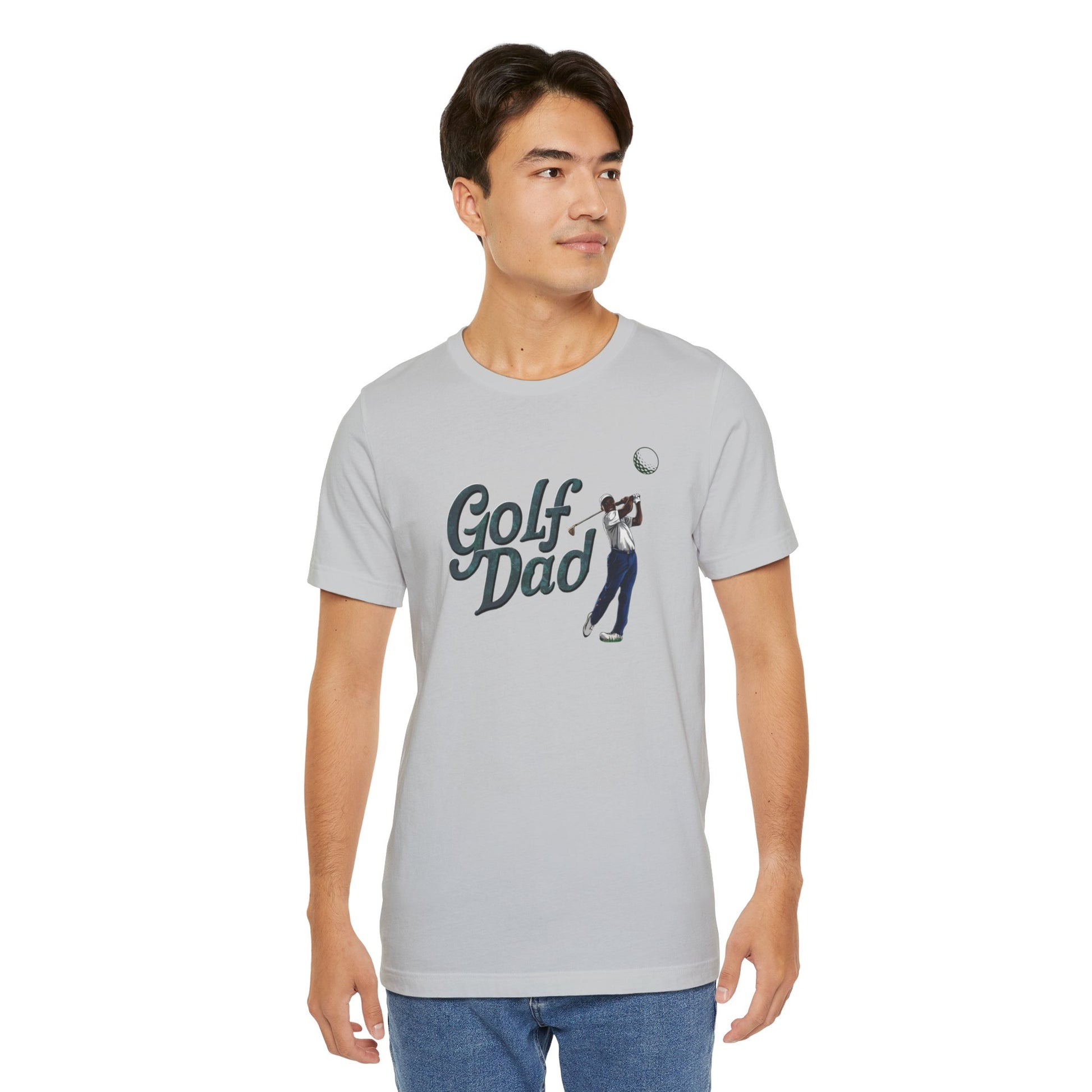 Golf Dad t-shirt featuring a golfer and the text 'Golf Dad', perfect for dads who love golf.