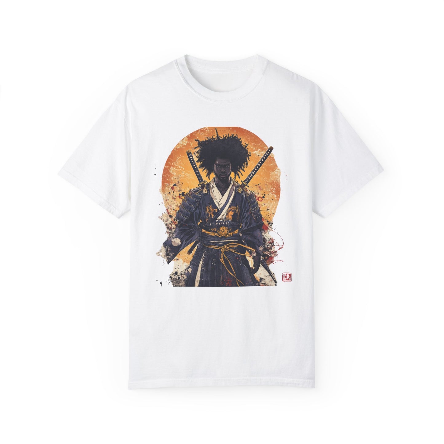 Samurai Sunset Unisex Garment-Dyed T-Shirt - Epic Warrior Design