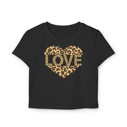 Leopard Print Love Graphic Baby Tee